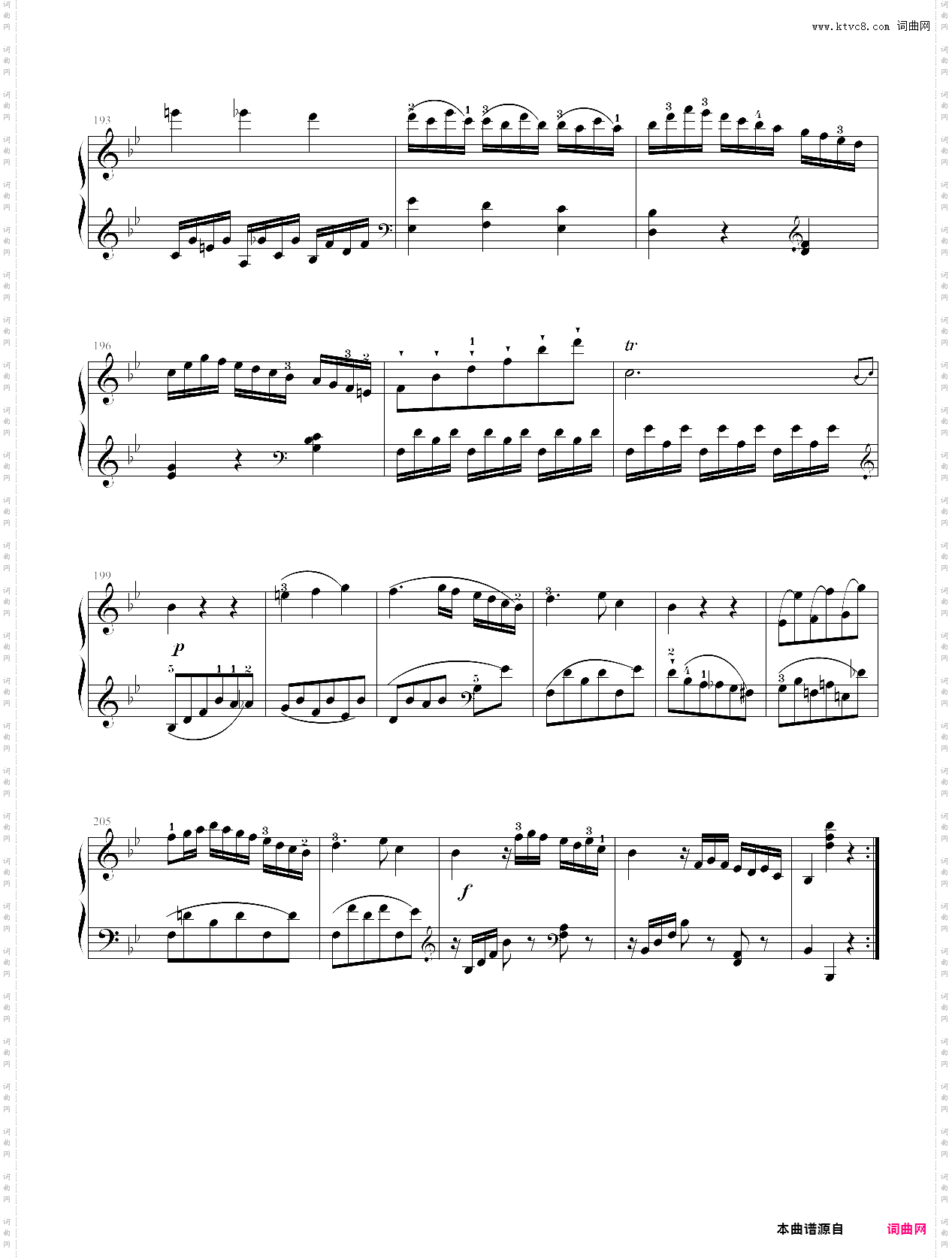 77·第七级大型乐曲bb大调奏鸣曲《第一乐章》k·570-中央音乐学院业余考级教程