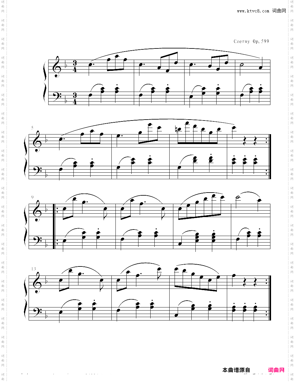 车尔尼op·599第47条钢琴二级考试用曲