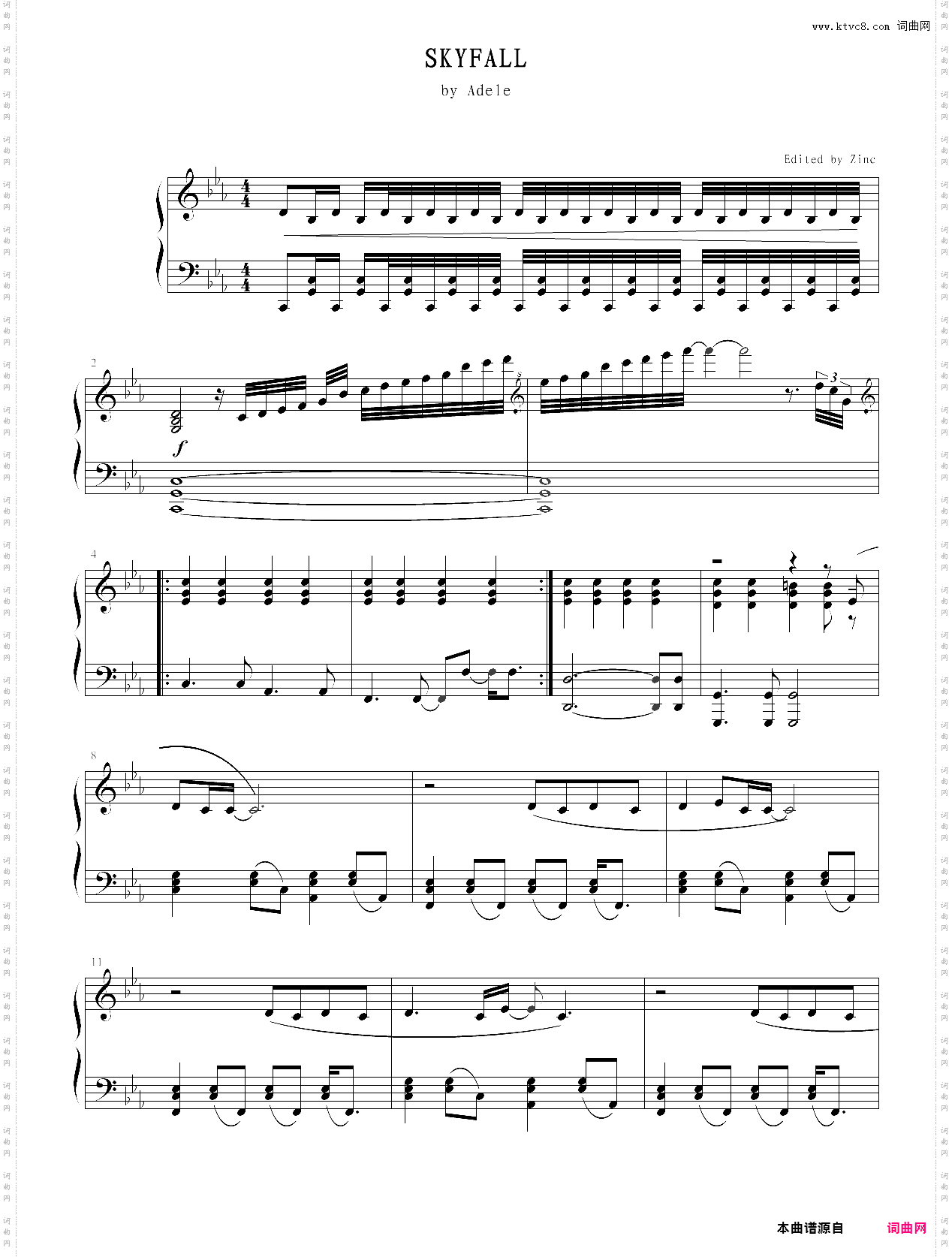 skyfall 007:天降杀机·主题曲