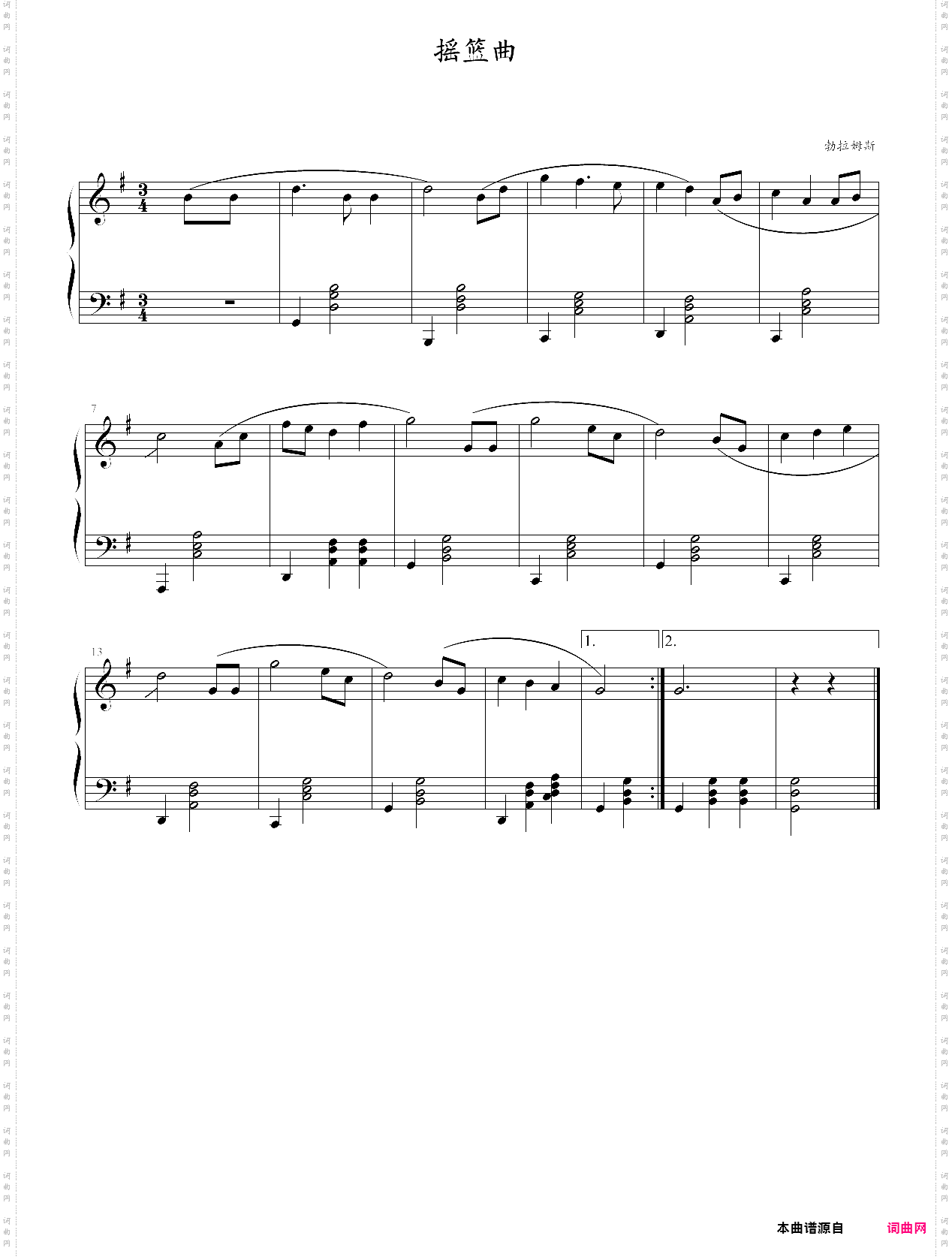 外国儿童歌曲钢琴曲集111首036 摇篮曲