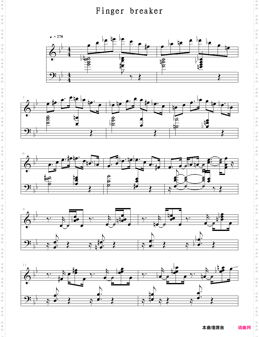 the finger breaker海上钢琴师插曲，钢琴曲