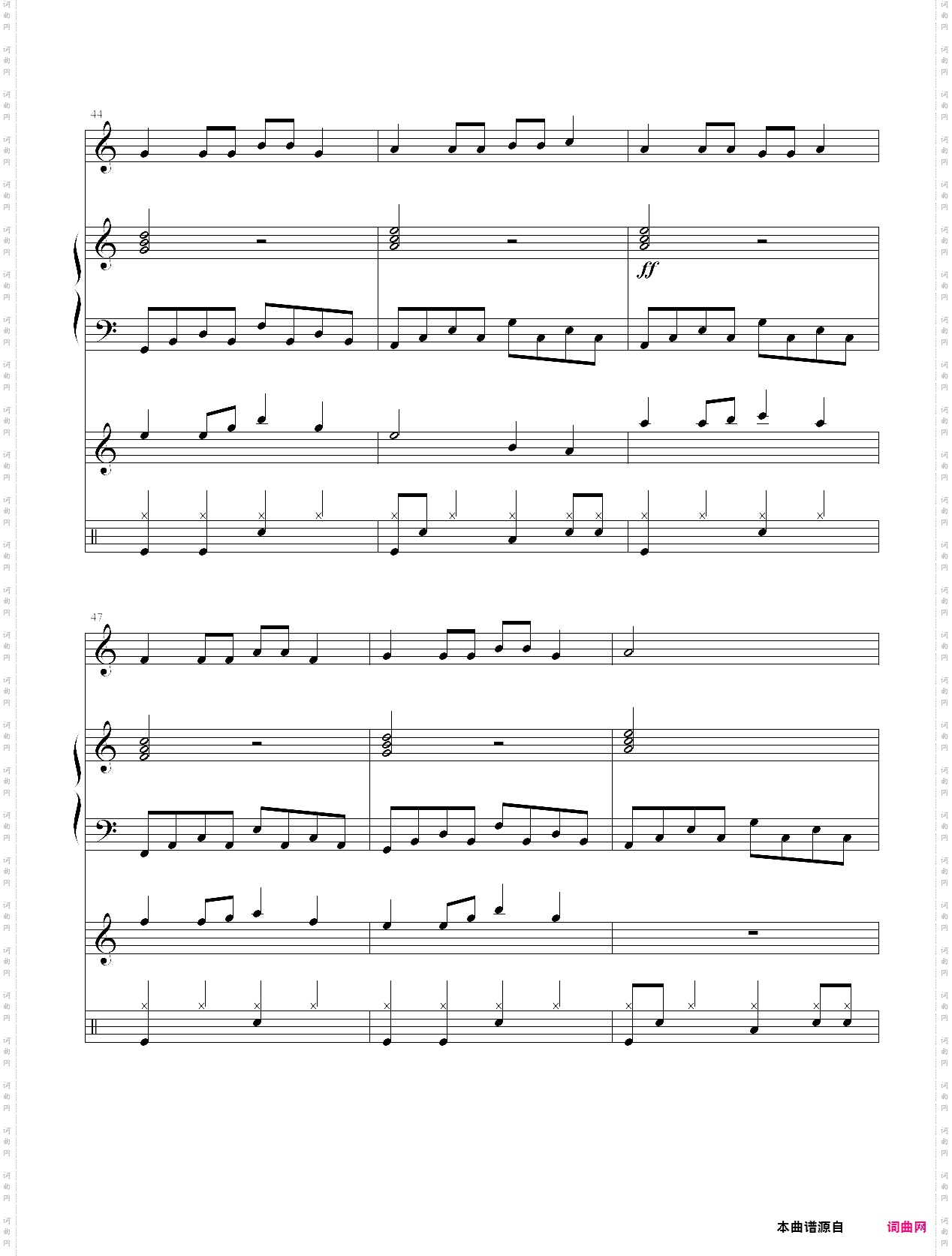 另类圆号，钢琴伴奏总谱