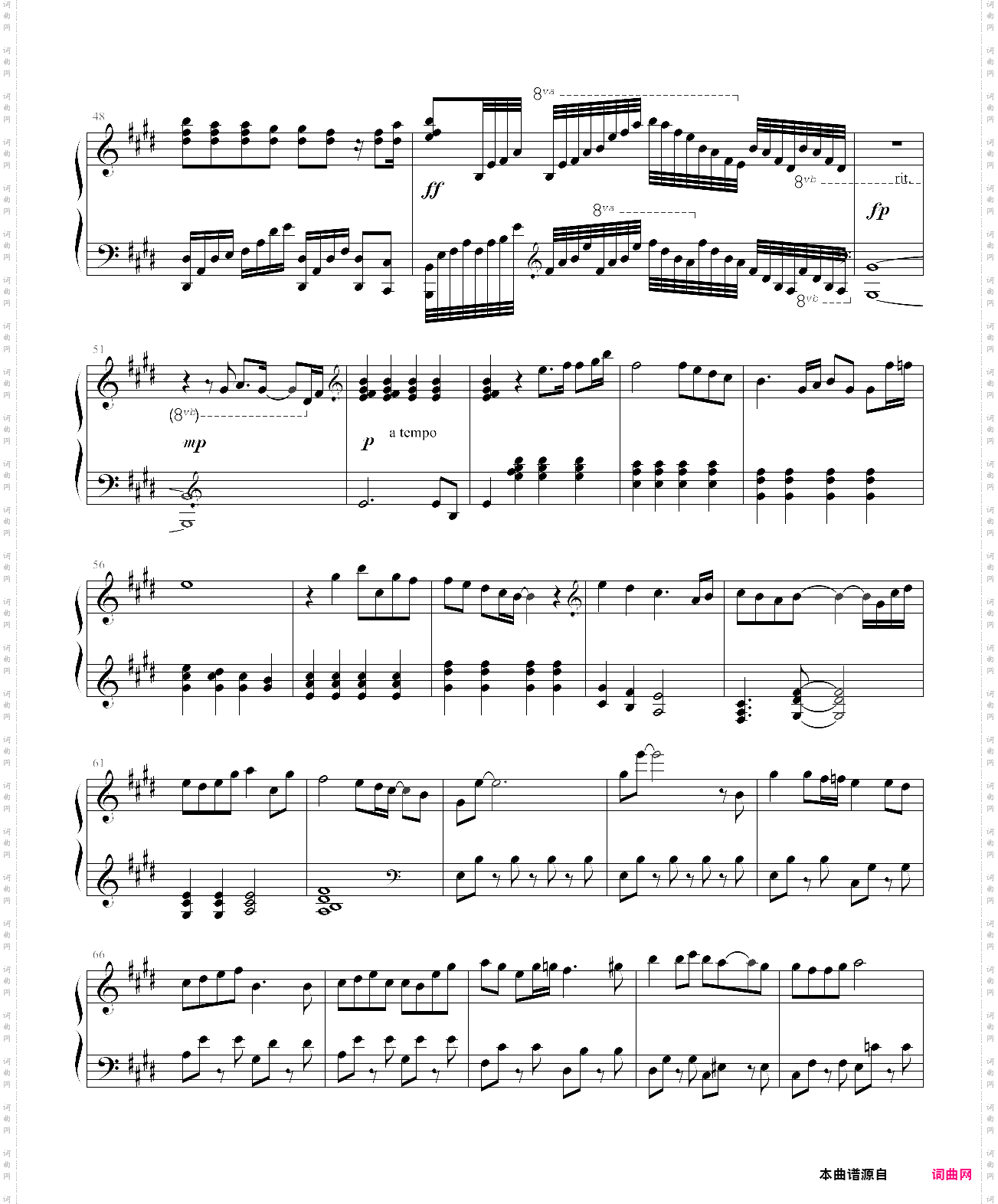 ff9钢琴原版melody of life生命的弦律
