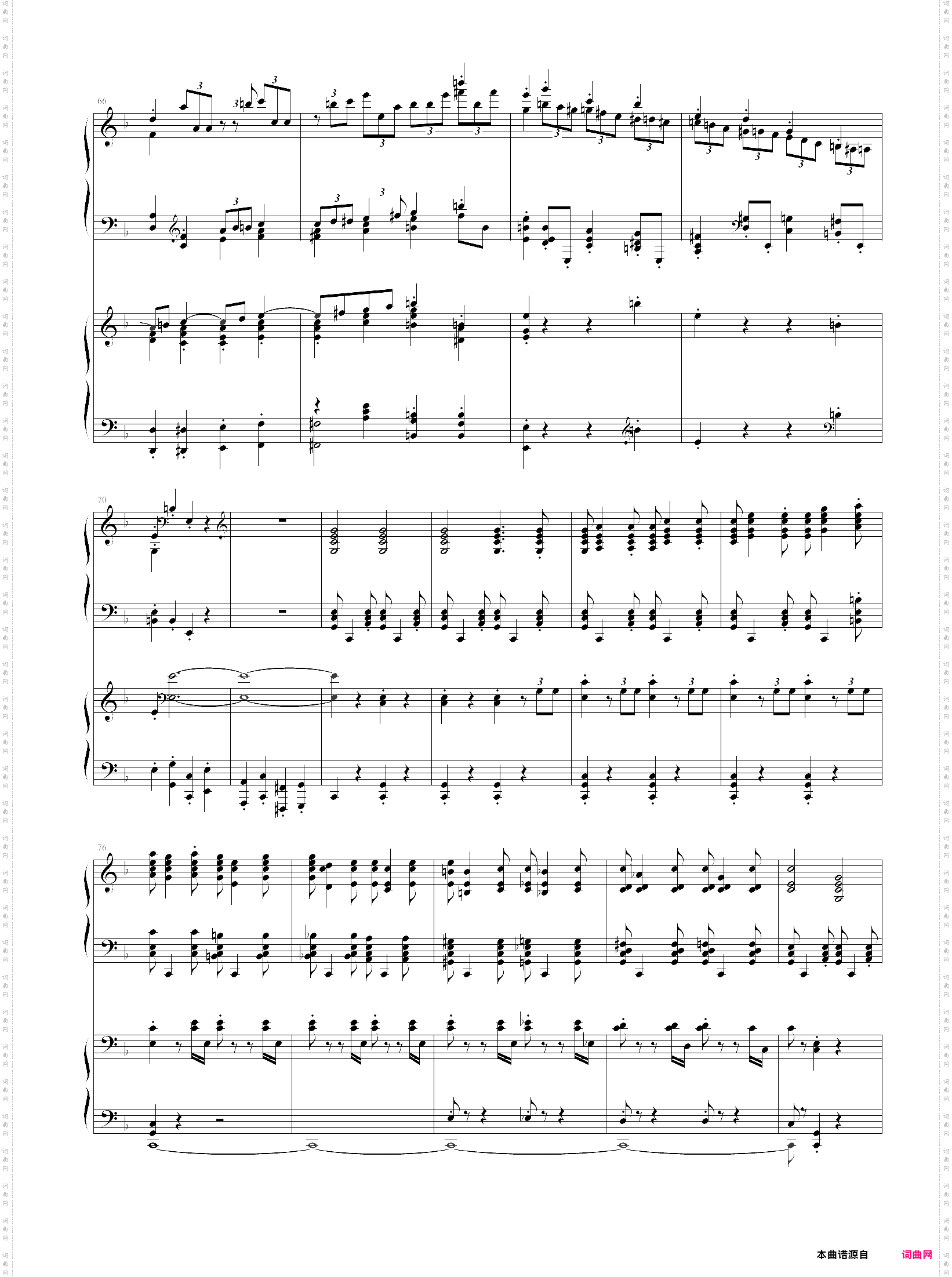 拉三第三乐章，41页双钢琴谱，最难钢琴曲