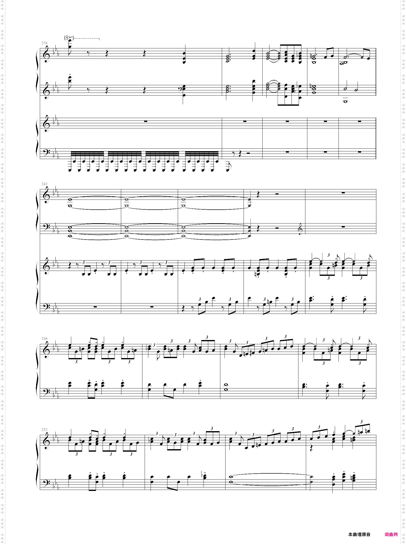拉三第三乐章，41页双钢琴谱，最难钢琴曲