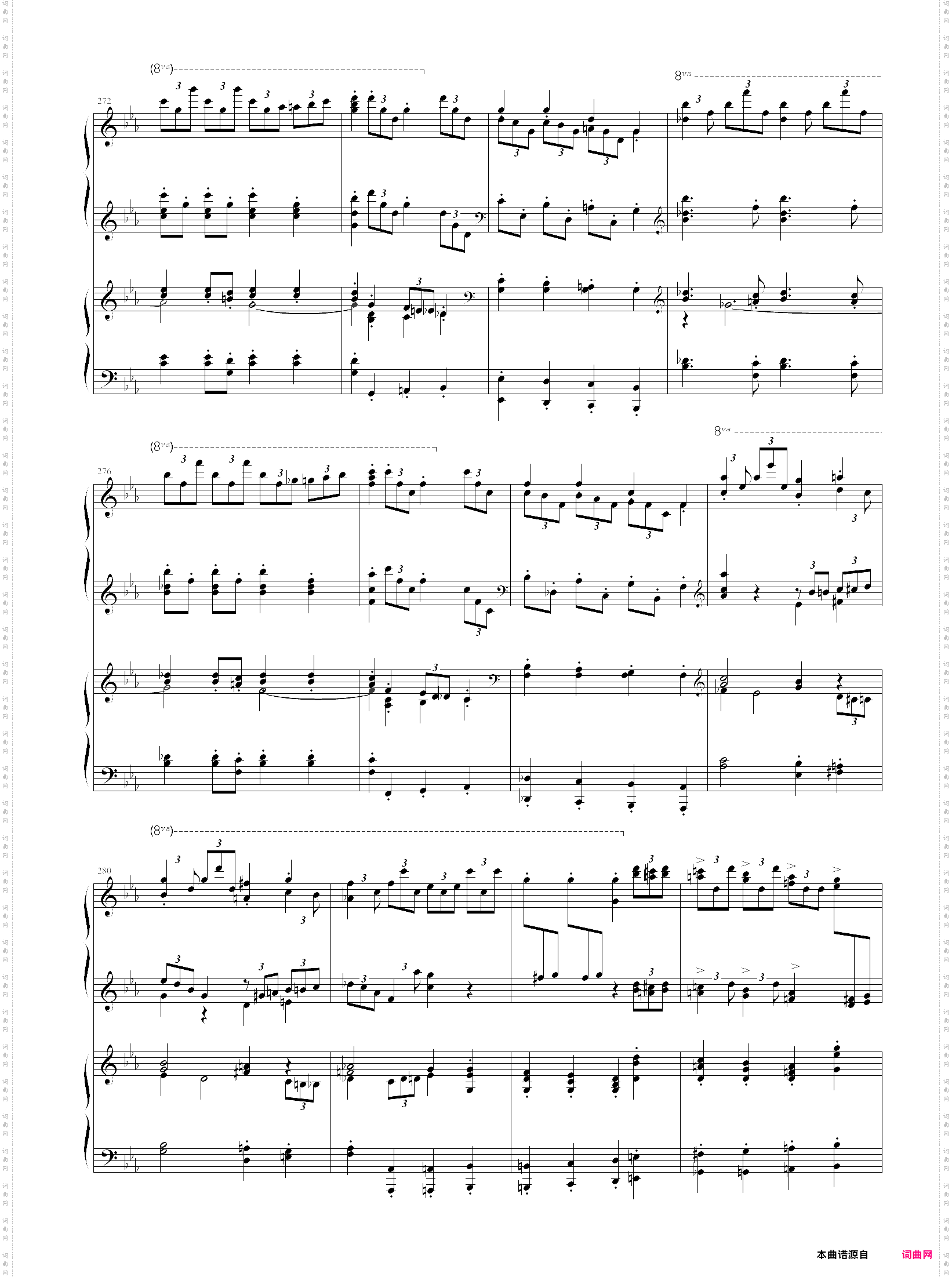 拉三第三乐章，41页双钢琴谱，最难钢琴曲