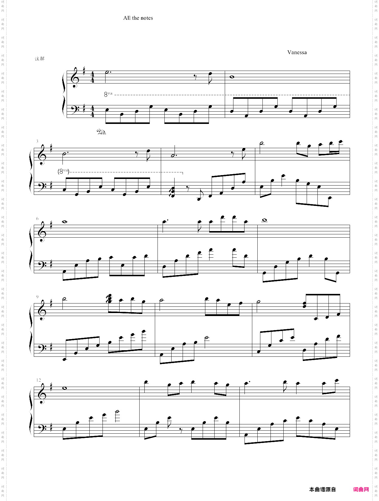 all the notes