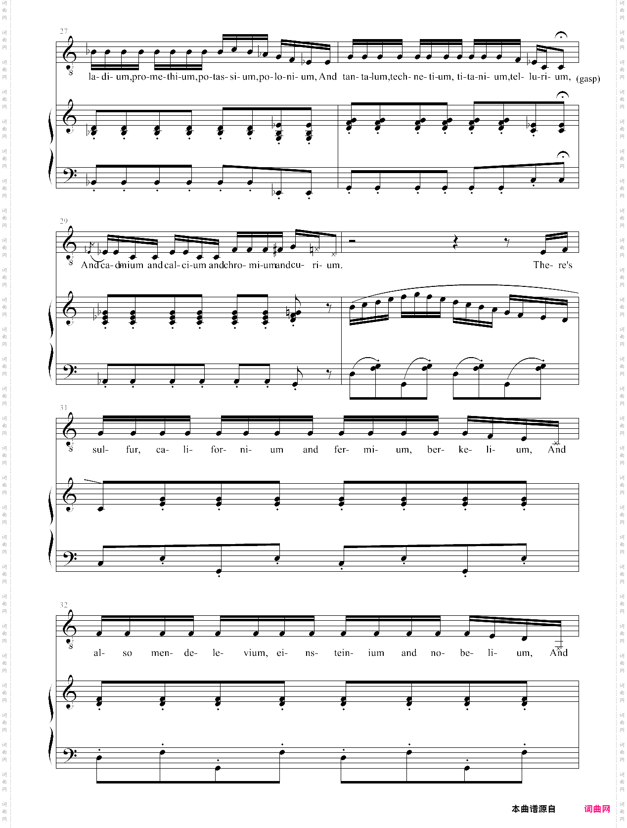 the element song 元素周期表之歌