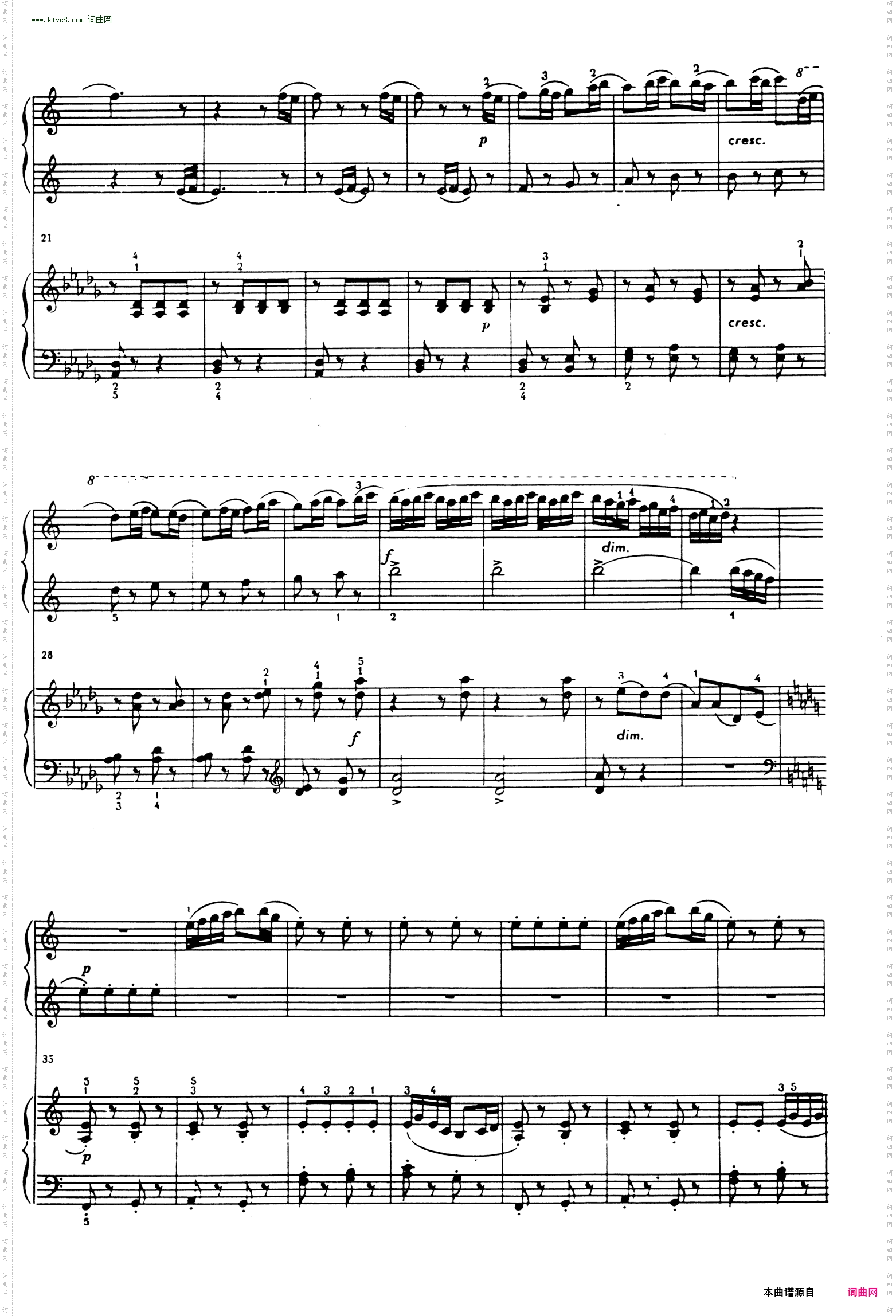 Zaslyszana Melodyjka偶闻的小调·四手联弹