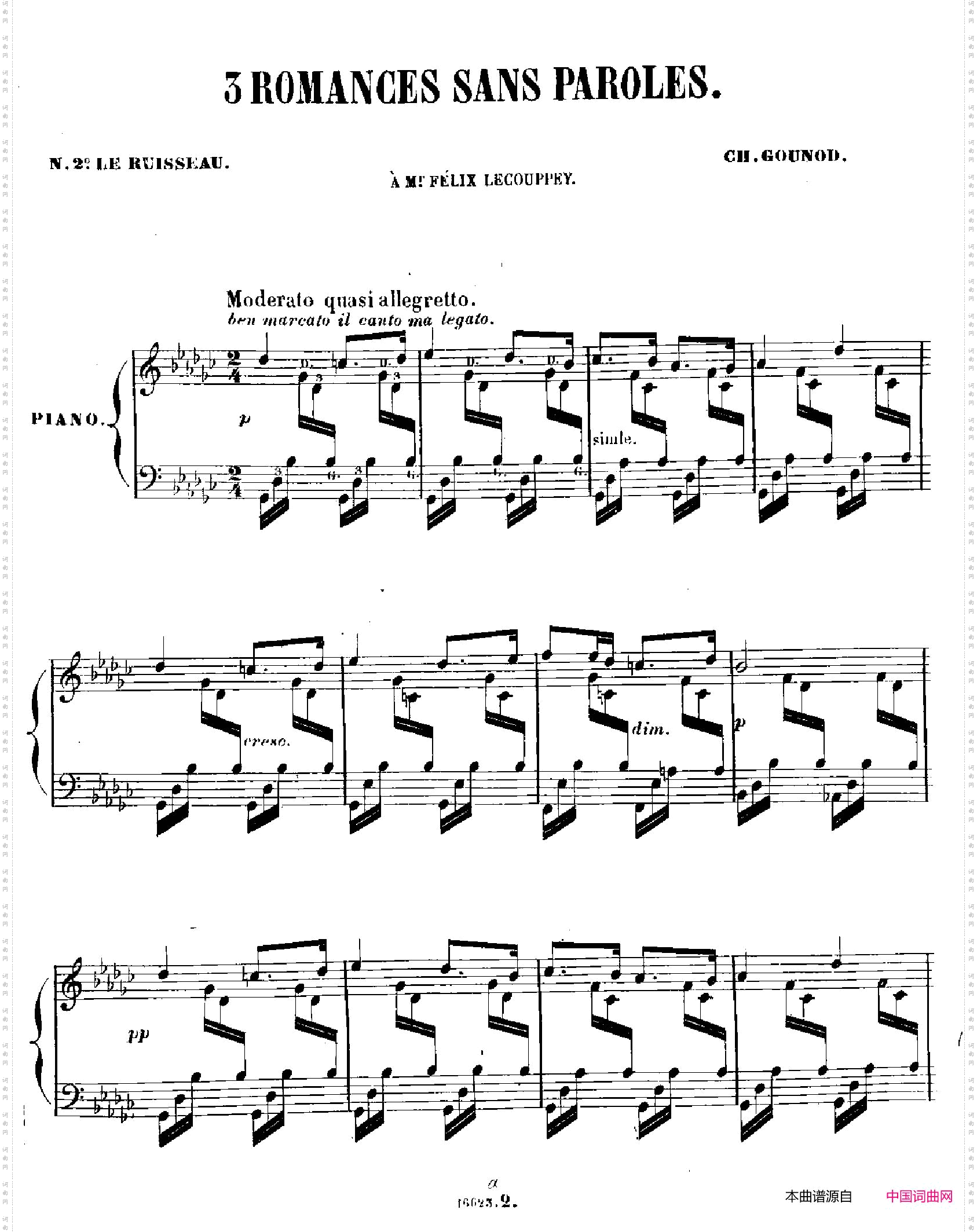 3 Romances Sans Paroles3首无词浪漫曲 ·2· 小溪