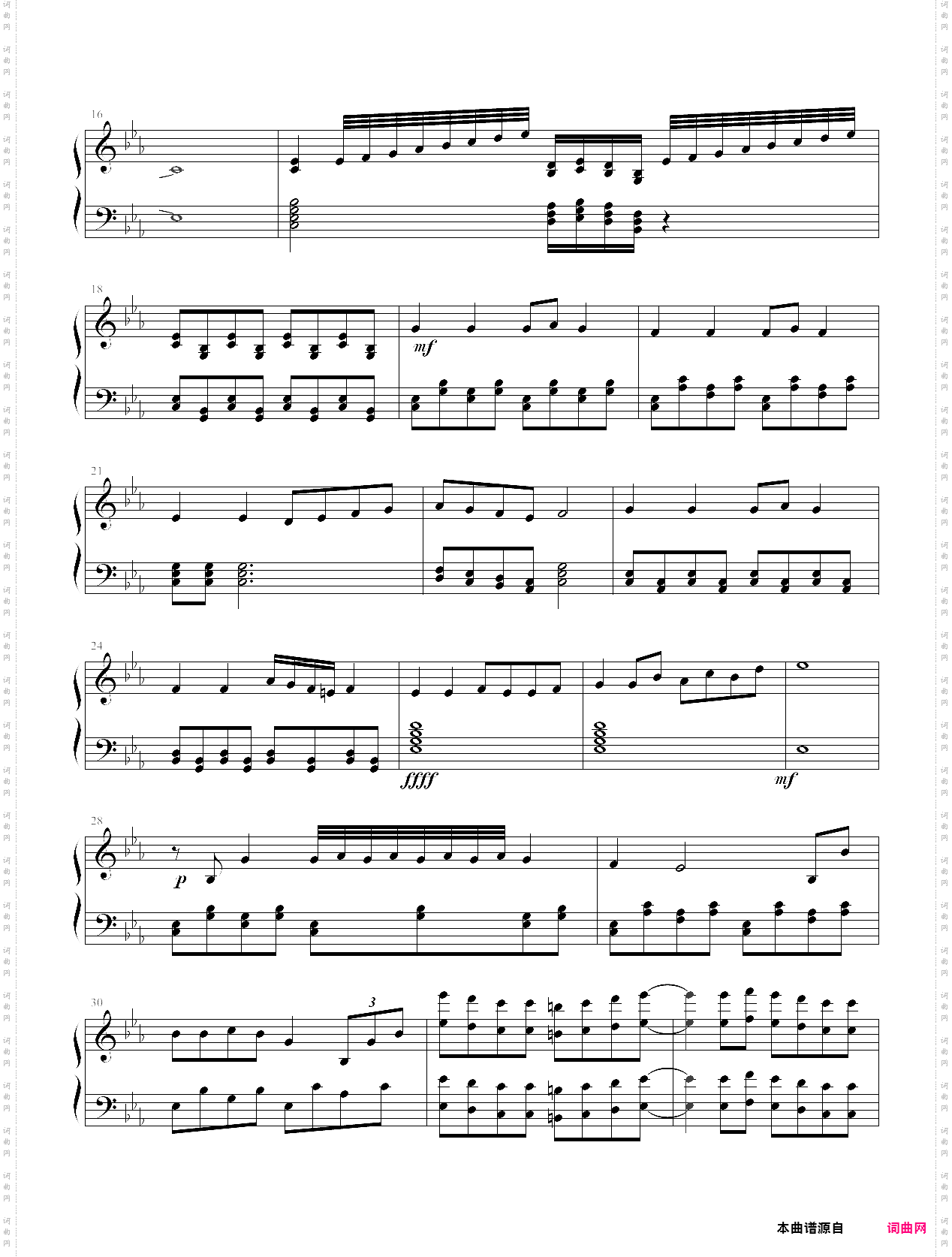 be大调钢琴曲