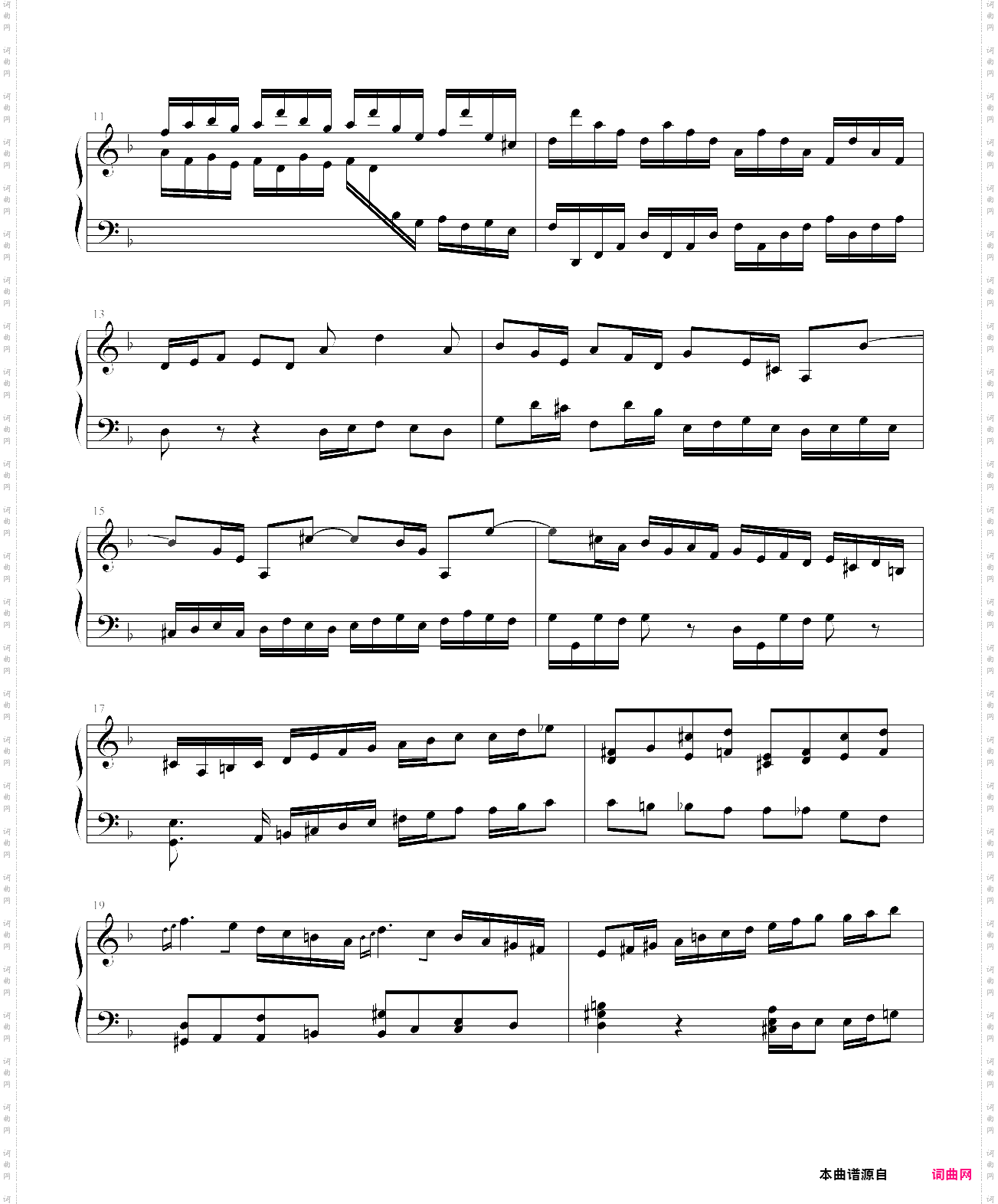 巴赫第一键盘钢琴乐协奏曲第一乐章