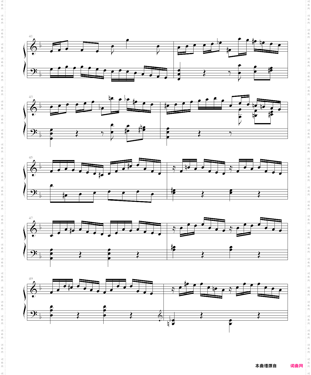 巴赫第一键盘钢琴乐协奏曲第一乐章