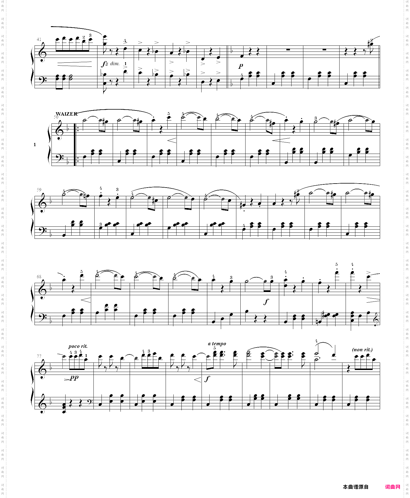 3· 维也纳森林的故事geschiten aus dem wienerwald- 约翰·施特劳斯钢琴圆舞曲集