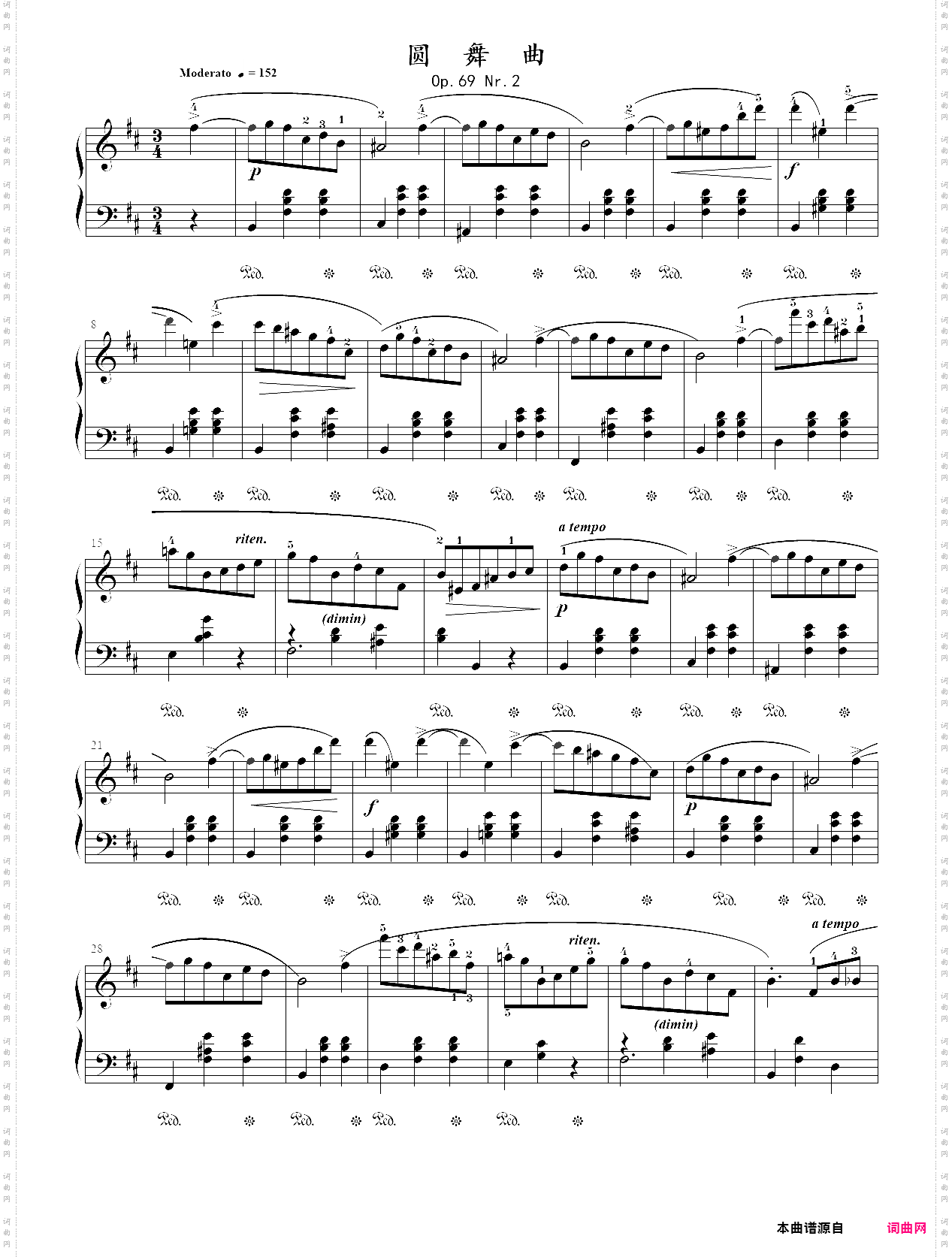 10-1·【d大调】圆舞曲op·69 no·2 - 肖邦圆舞曲集