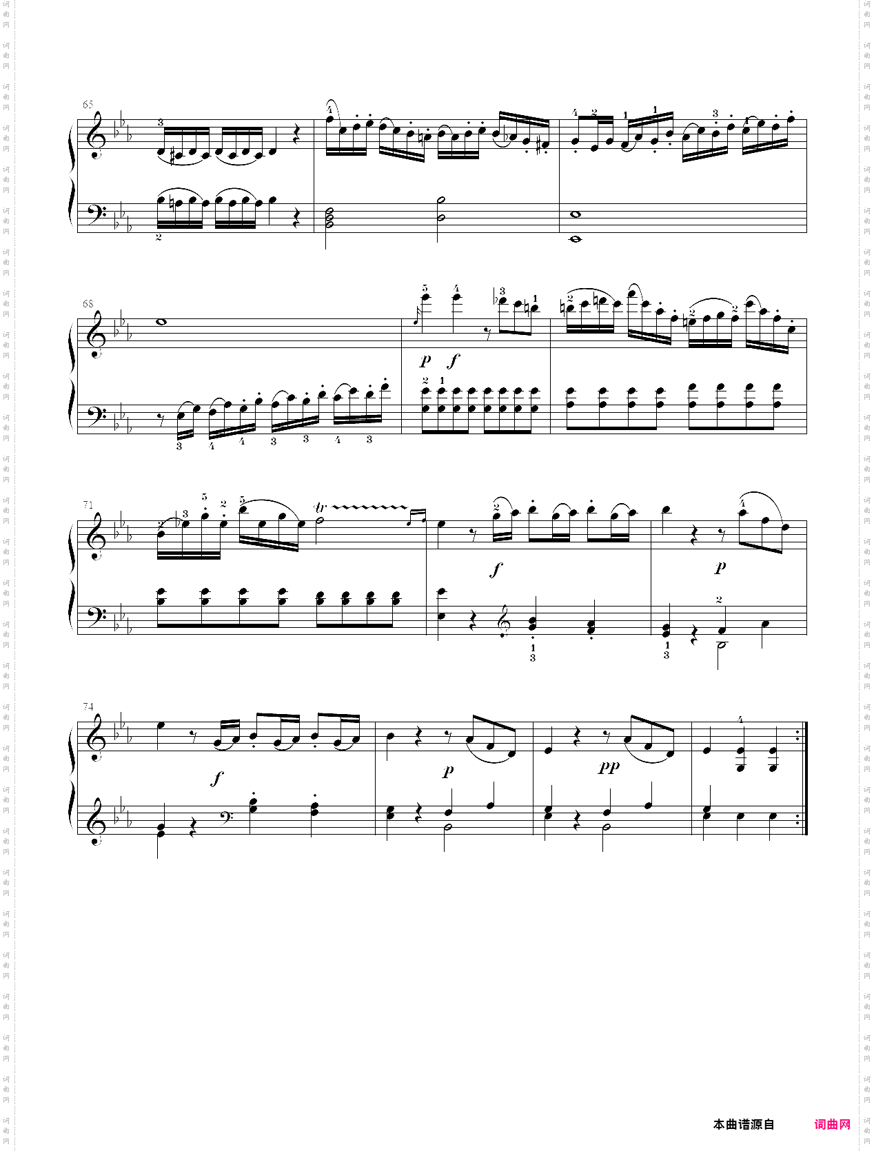 72· 第六级【b项】2·降e大调奏鸣曲 - 中国音乐家协会全国钢琴演奏考级作品集新编第二版