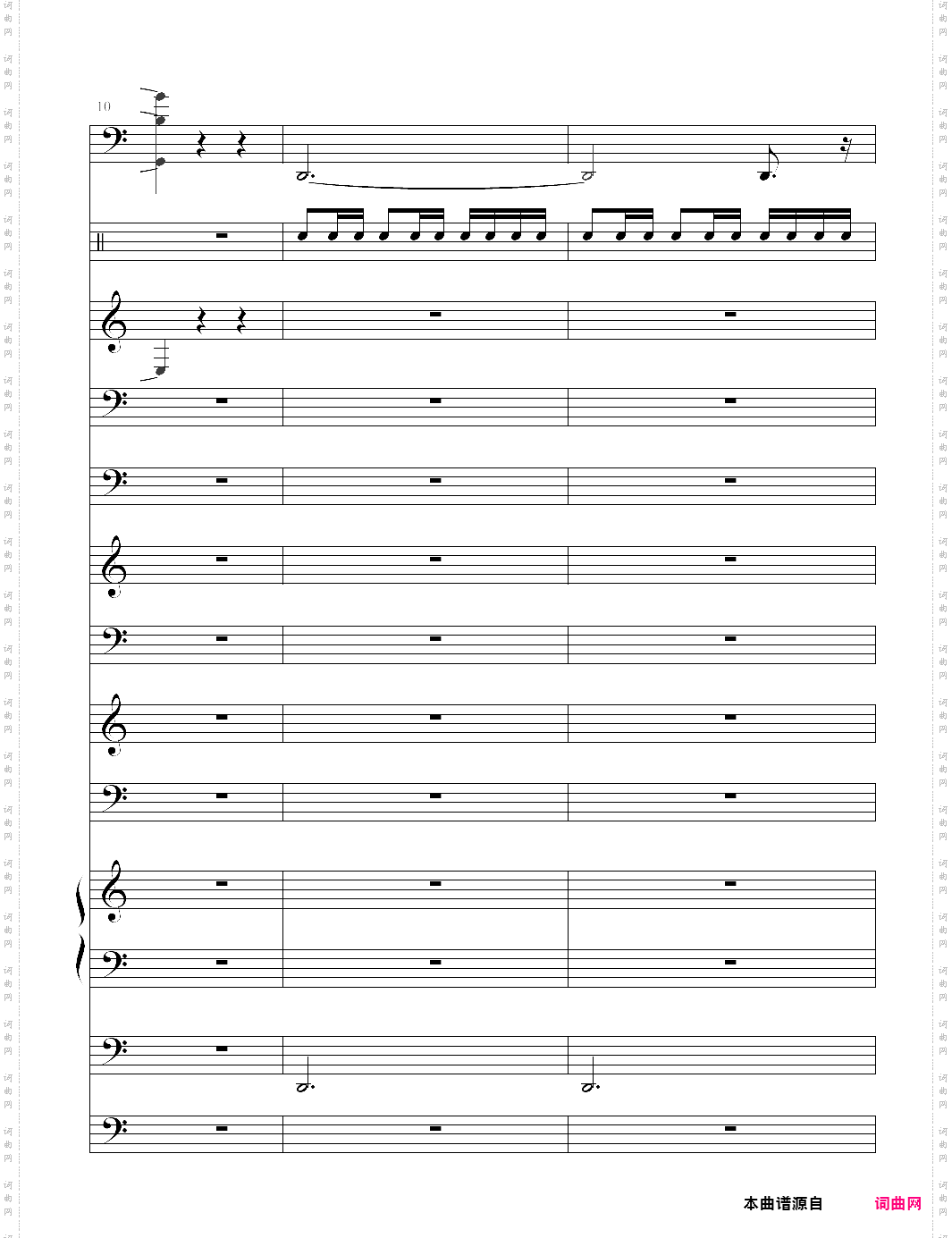 加勒比海盗主题曲pirates of the caribbean 总谱 he is a pirate