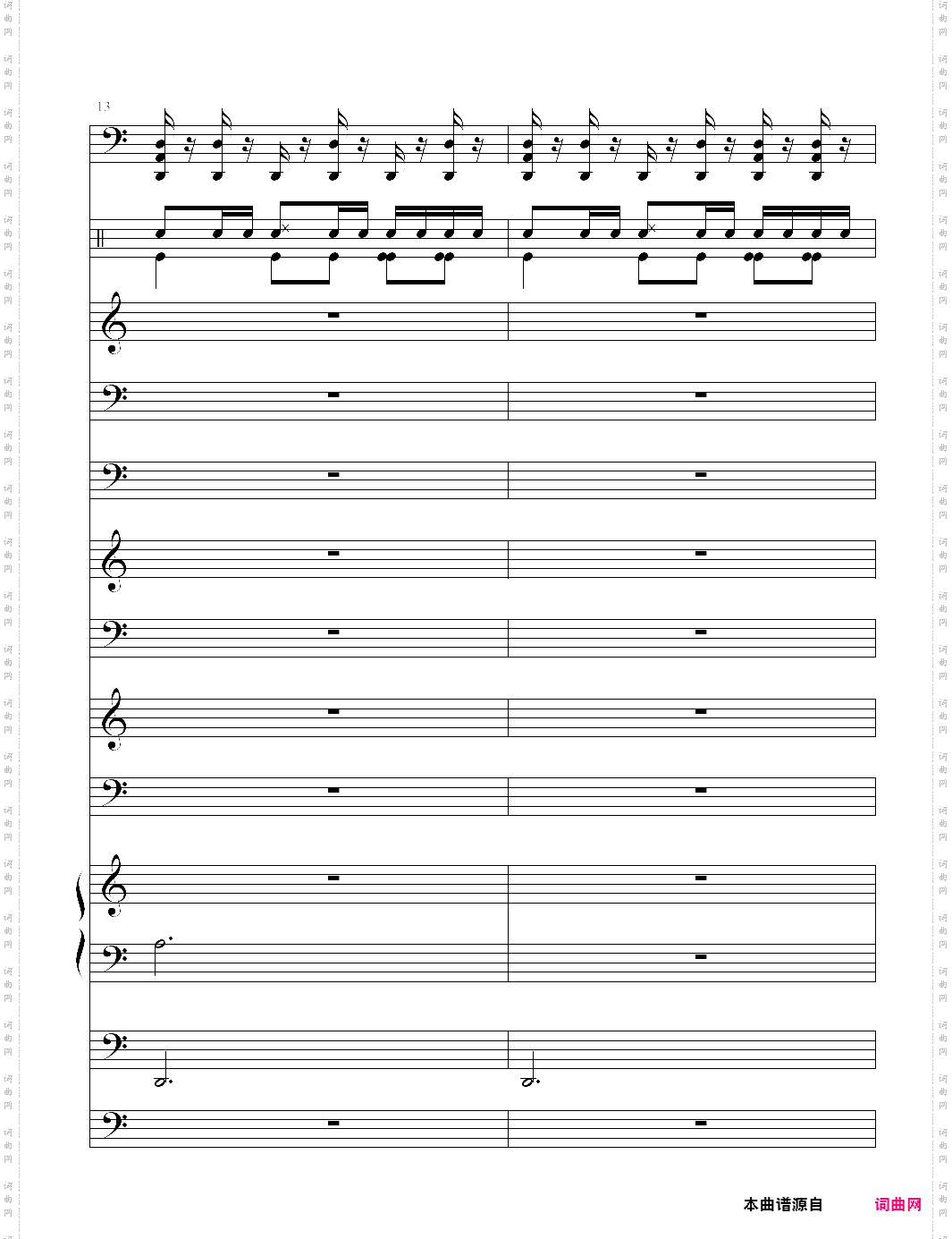 加勒比海盗主题曲pirates of the caribbean 总谱 he is a pirate