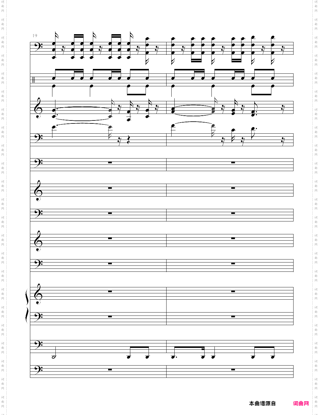 加勒比海盗主题曲pirates of the caribbean 总谱 he is a pirate