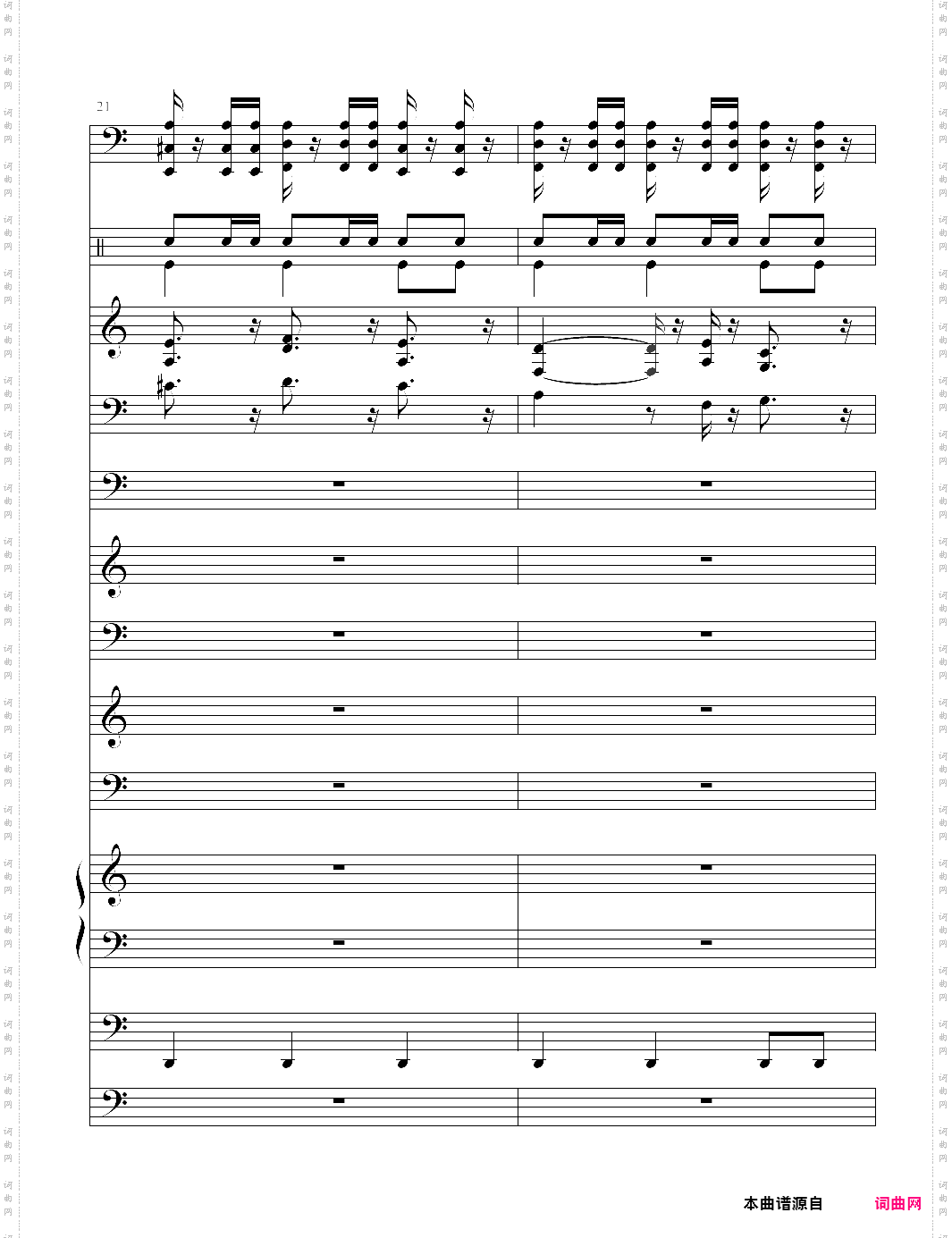 加勒比海盗主题曲pirates of the caribbean 总谱 he is a pirate