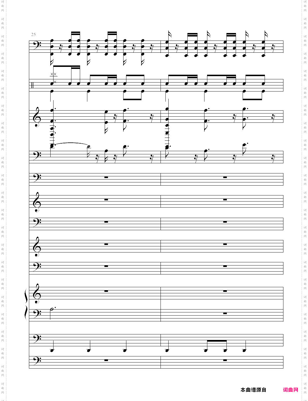 加勒比海盗主题曲pirates of the caribbean 总谱 he is a pirate