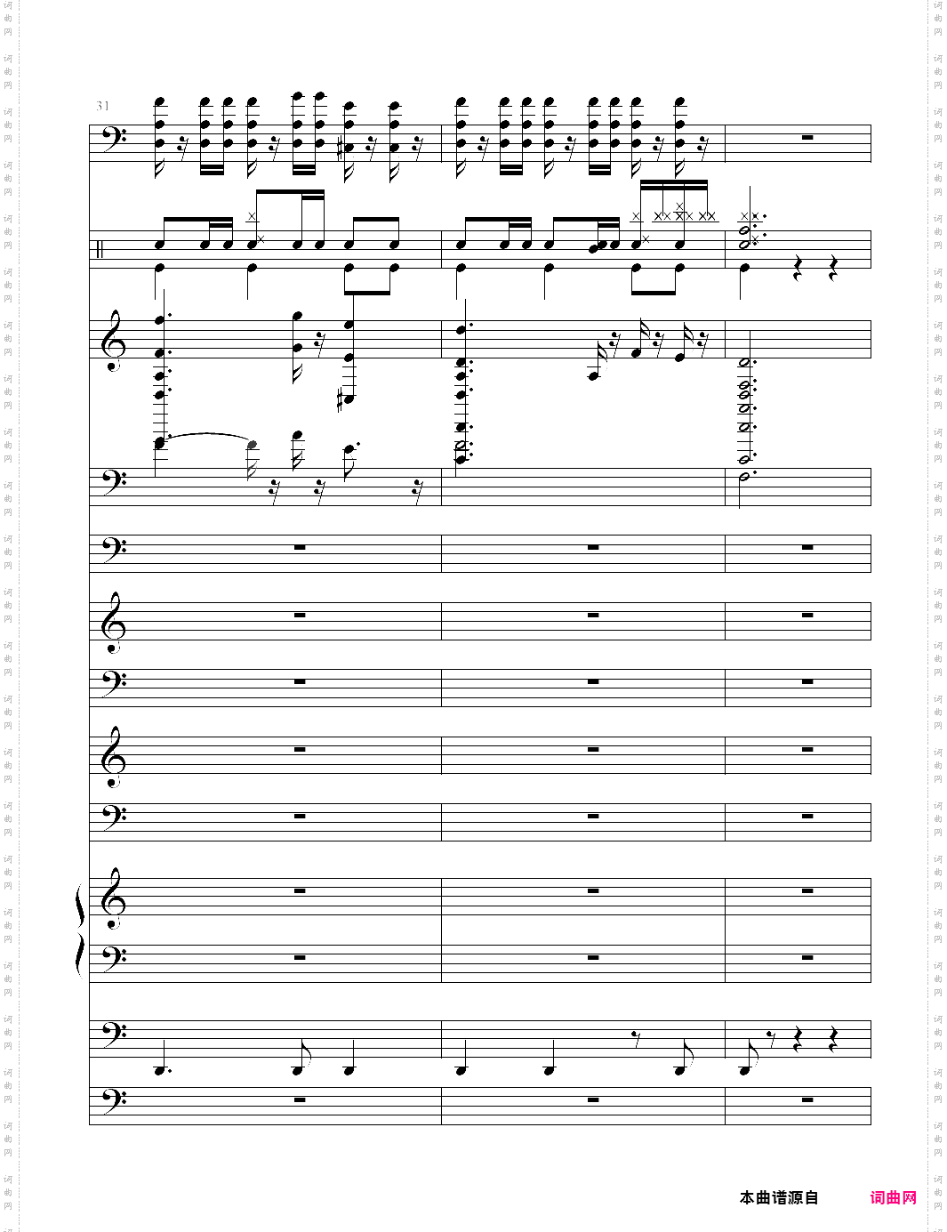 加勒比海盗主题曲pirates of the caribbean 总谱 he is a pirate