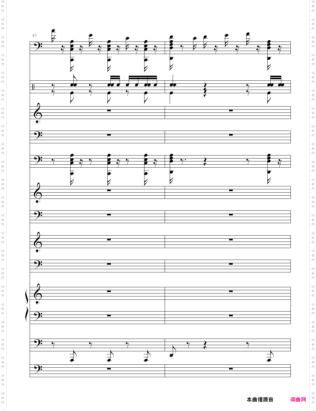 加勒比海盗主题曲pirates of the caribbean 总谱 he is a pirate