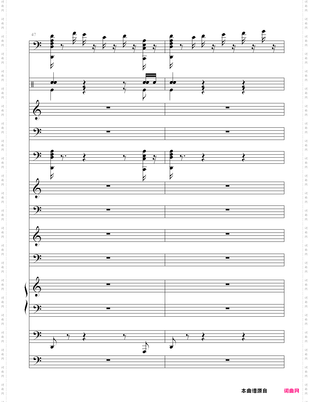 加勒比海盗主题曲pirates of the caribbean 总谱 he is a pirate