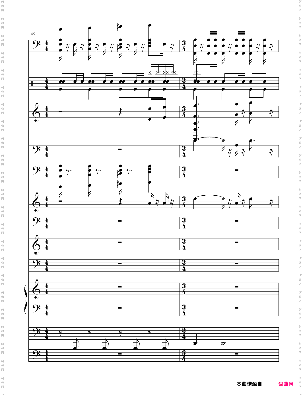 加勒比海盗主题曲pirates of the caribbean 总谱 he is a pirate