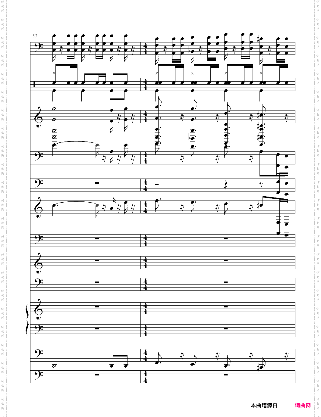加勒比海盗主题曲pirates of the caribbean 总谱 he is a pirate
