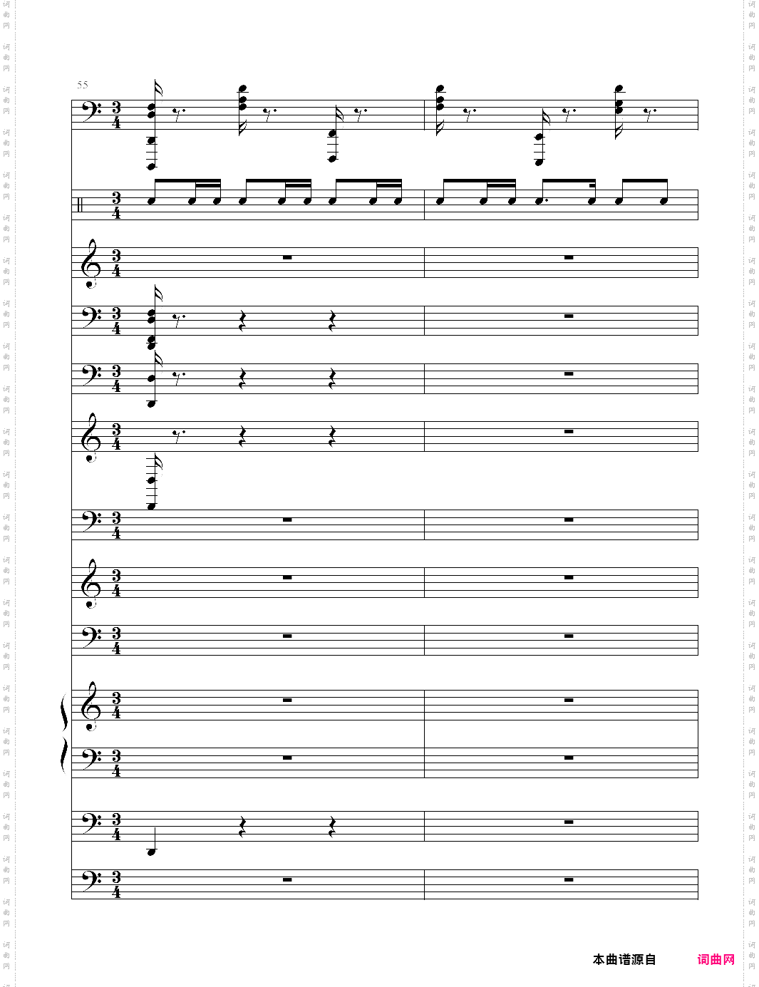加勒比海盗主题曲pirates of the caribbean 总谱 he is a pirate