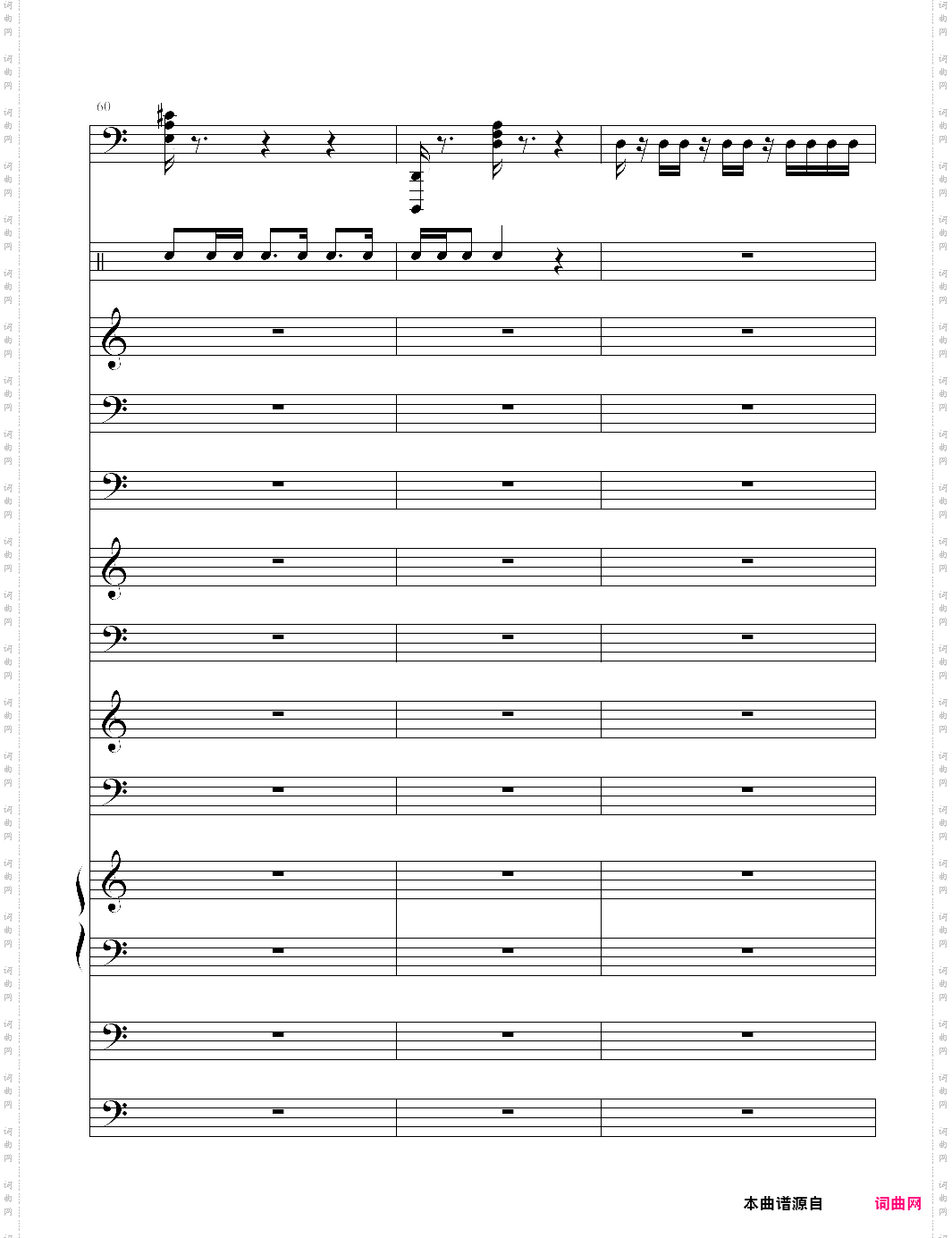 加勒比海盗主题曲pirates of the caribbean 总谱 he is a pirate