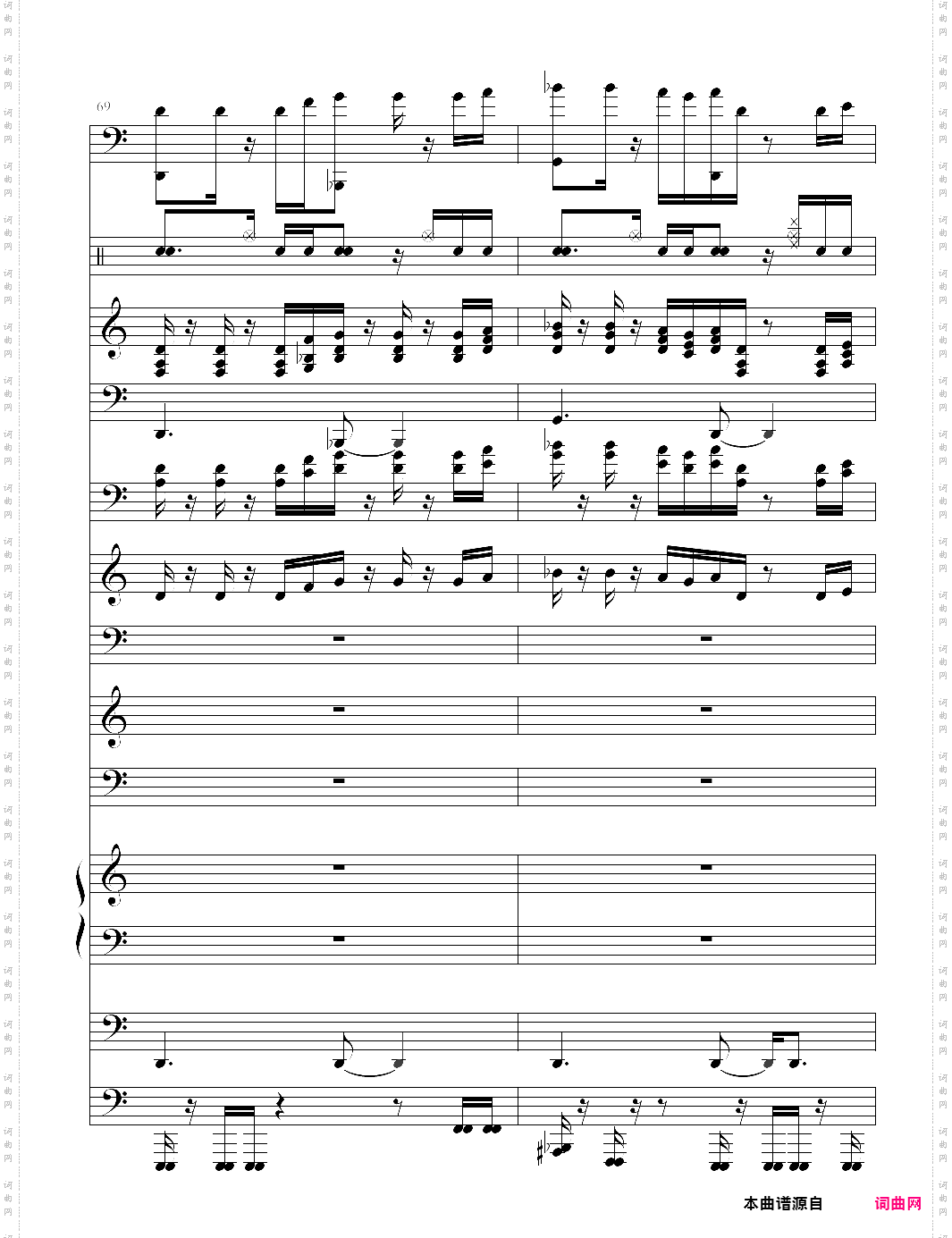 加勒比海盗主题曲pirates of the caribbean 总谱 he is a pirate