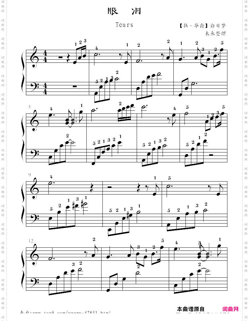 眼泪tears-练习曲