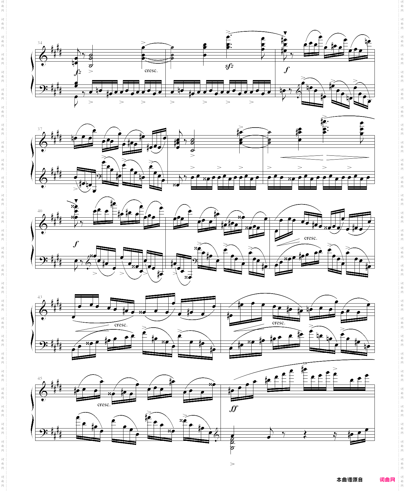 肖邦重音练习曲op10·4