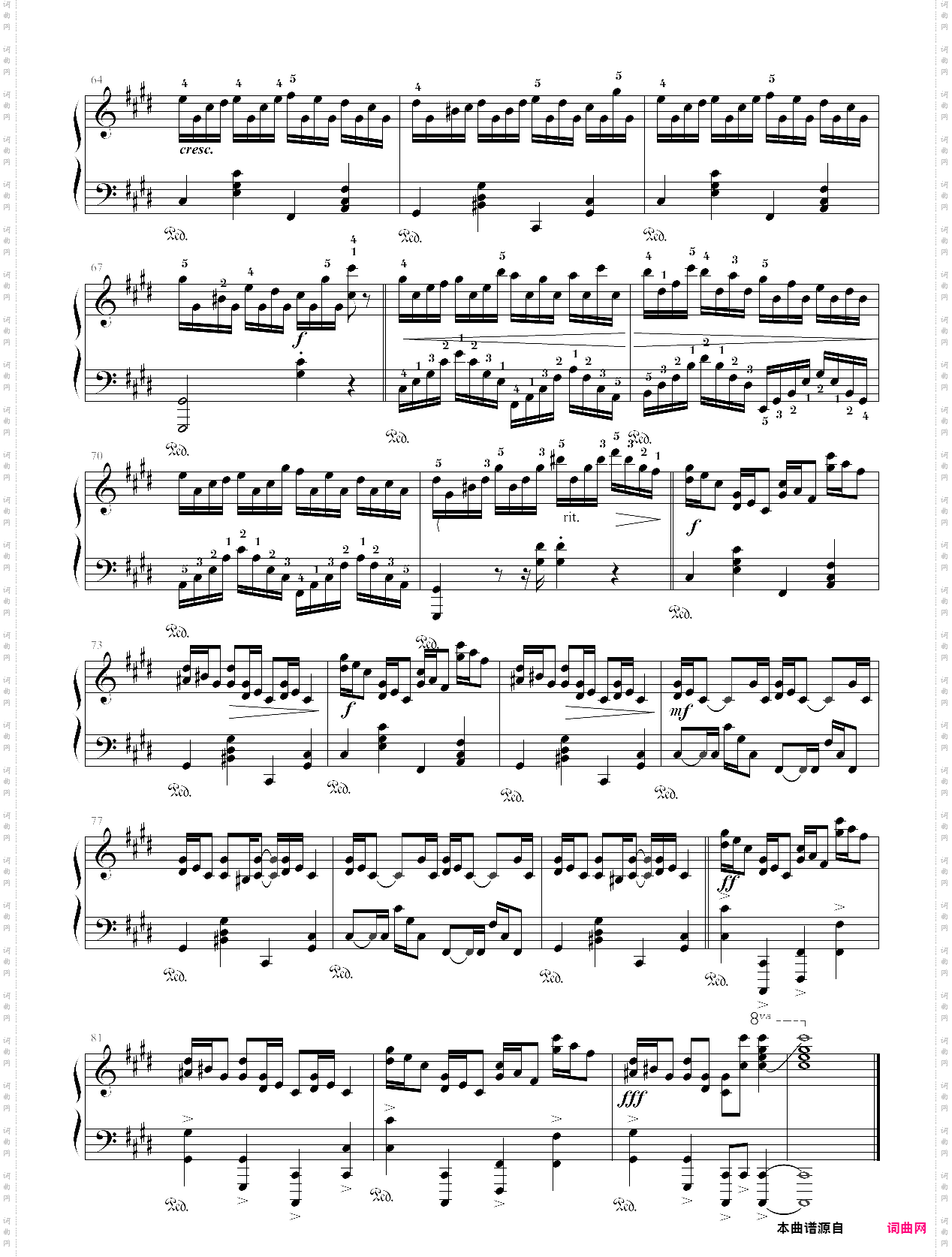 克罗地亚狂想曲改编版带指法