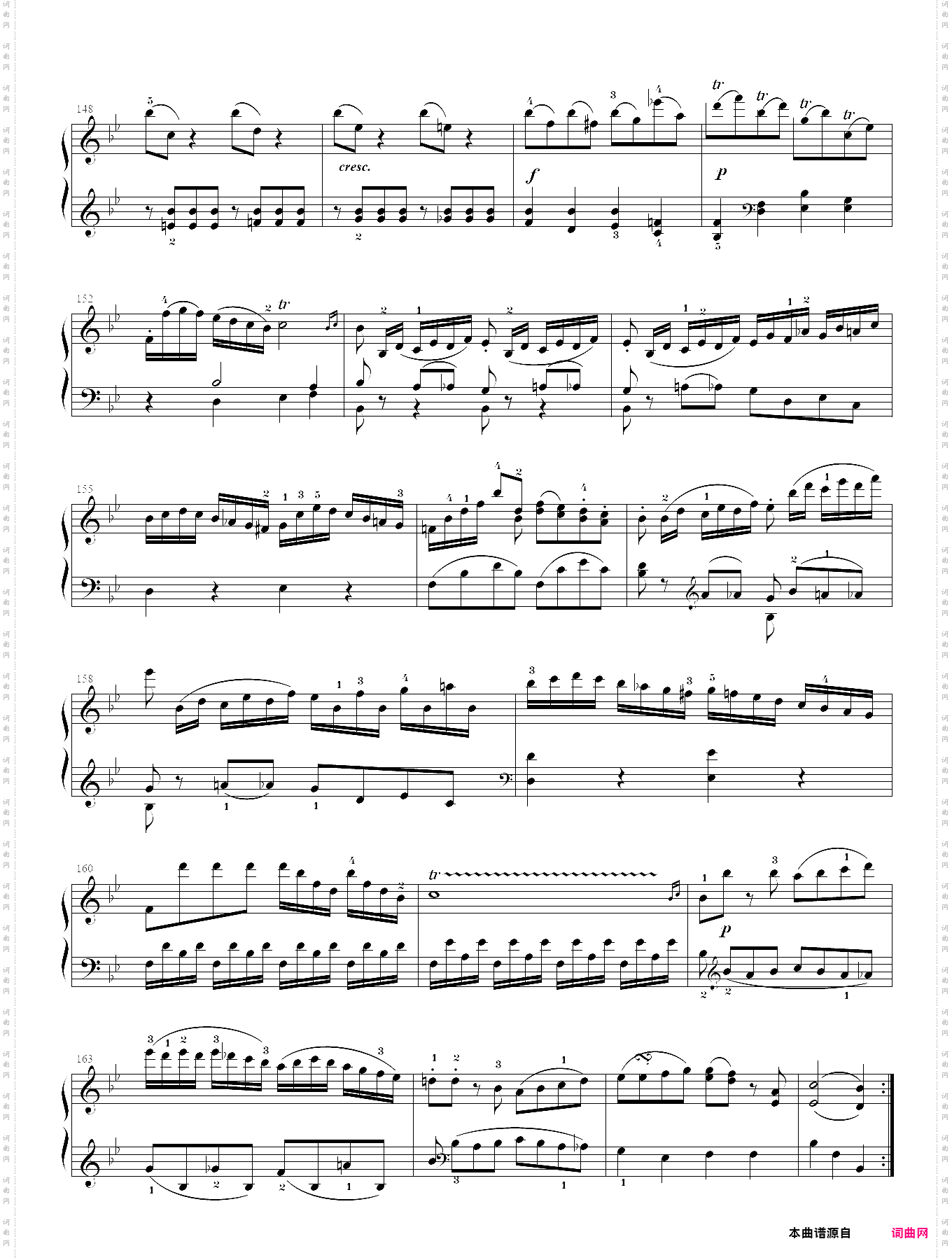 莫扎特降b大调钢琴奏鸣曲k333第一乐章