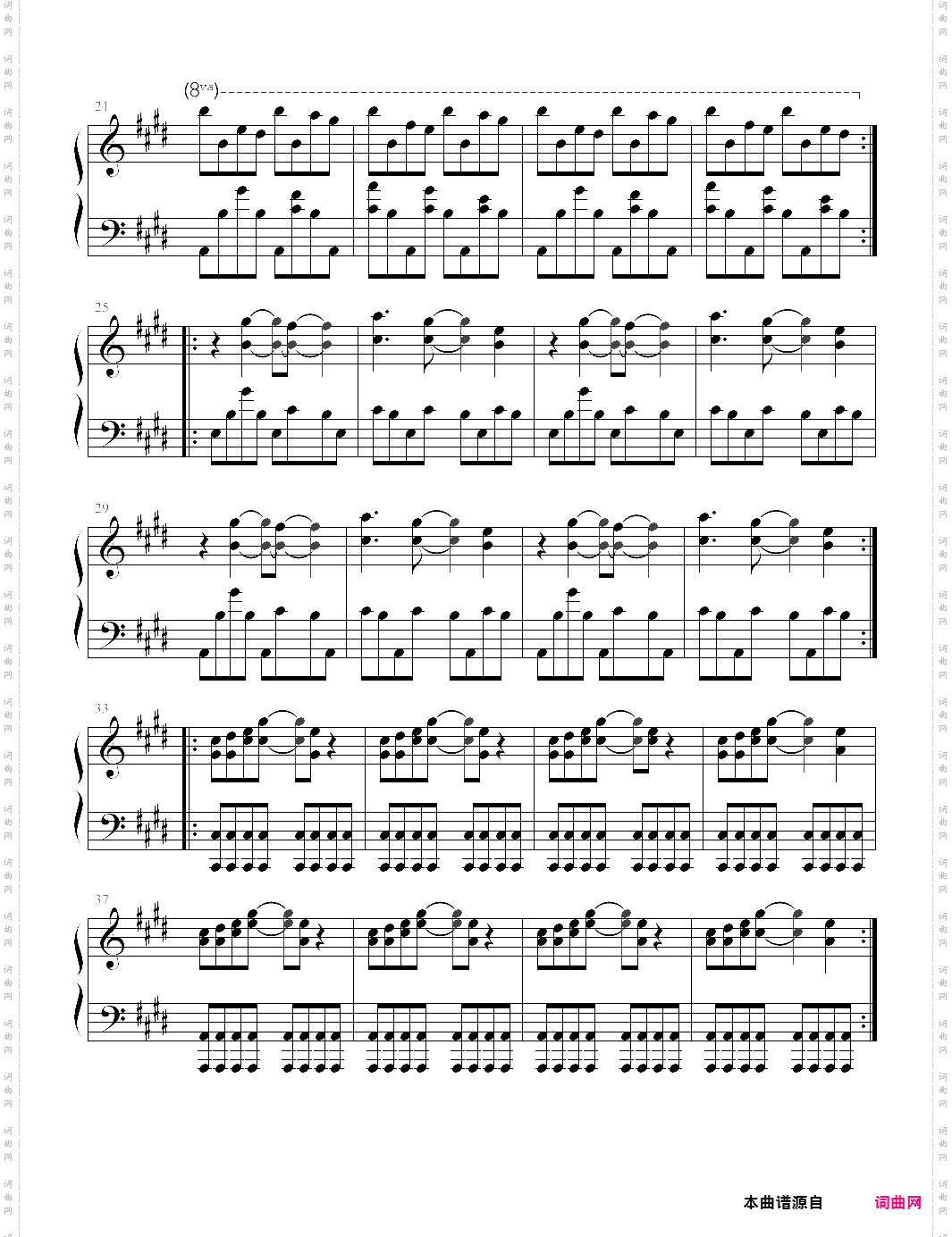 she leaned out of the mist钢琴谱，新浪微博升级背景音乐