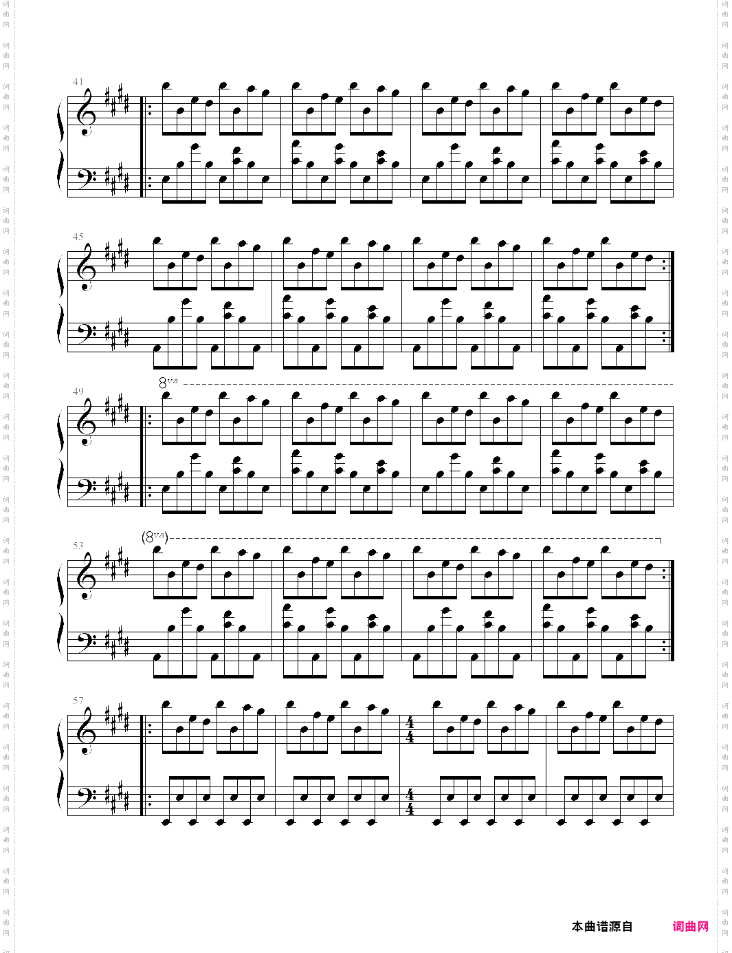 she leaned out of the mist钢琴谱，新浪微博升级背景音乐