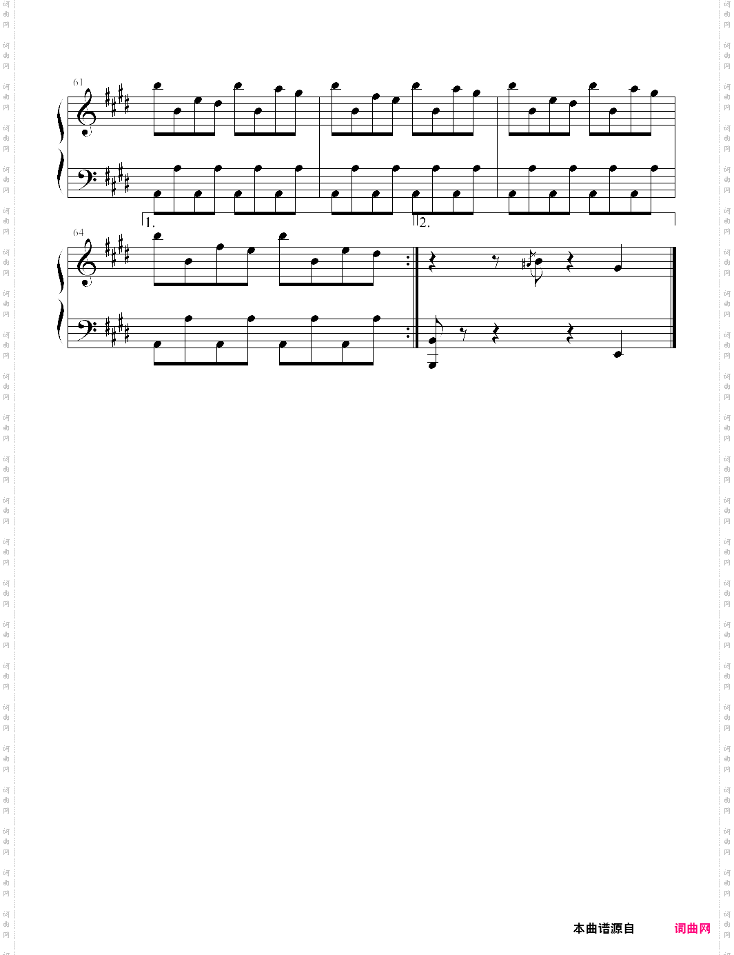 she leaned out of the mist钢琴谱，新浪微博升级背景音乐