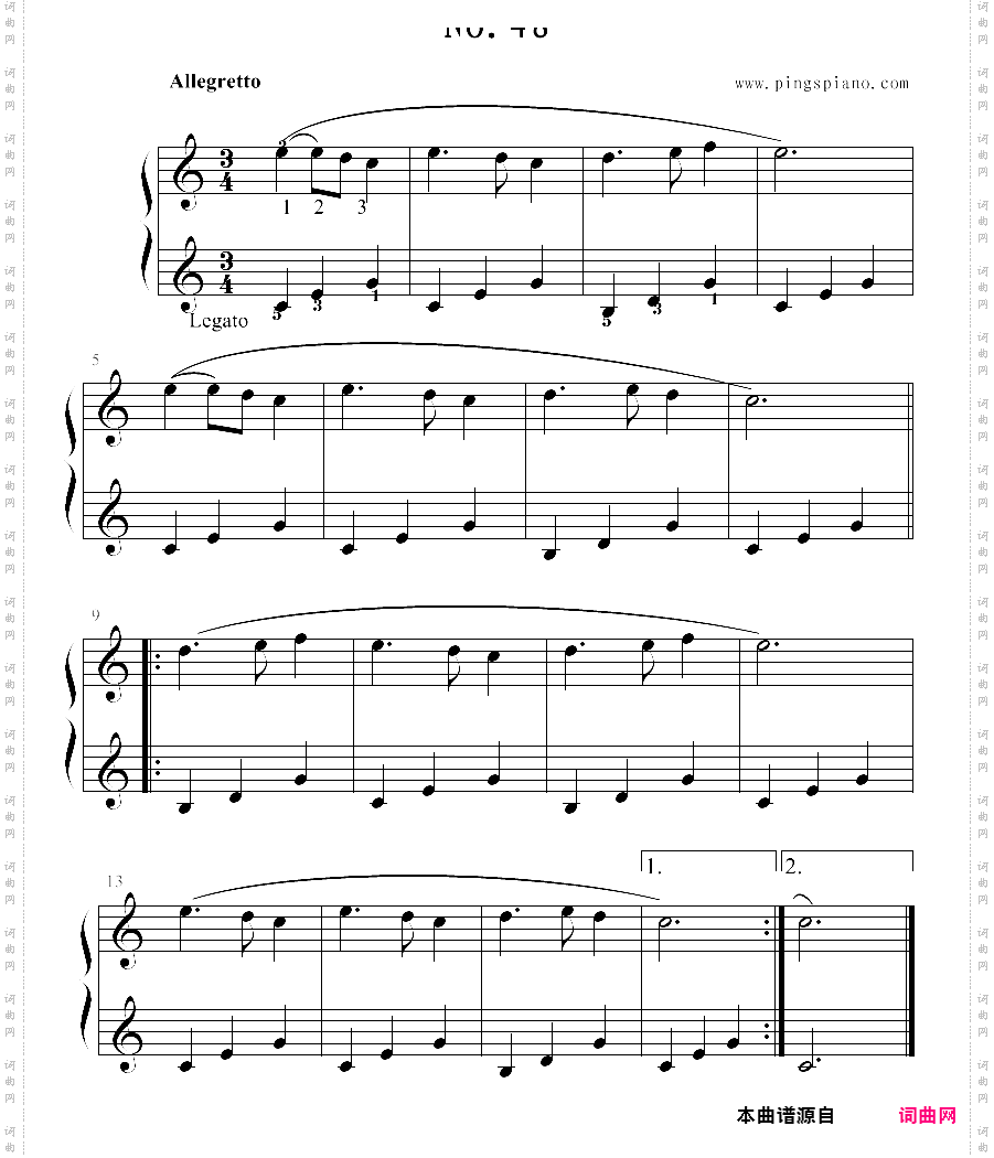 拜厄幼儿钢琴教程no·48