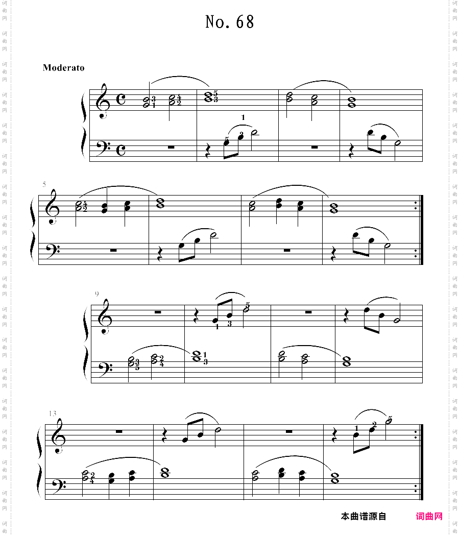 拜厄钢琴基本教程 no·68-69拜厄练习曲，第68-69条