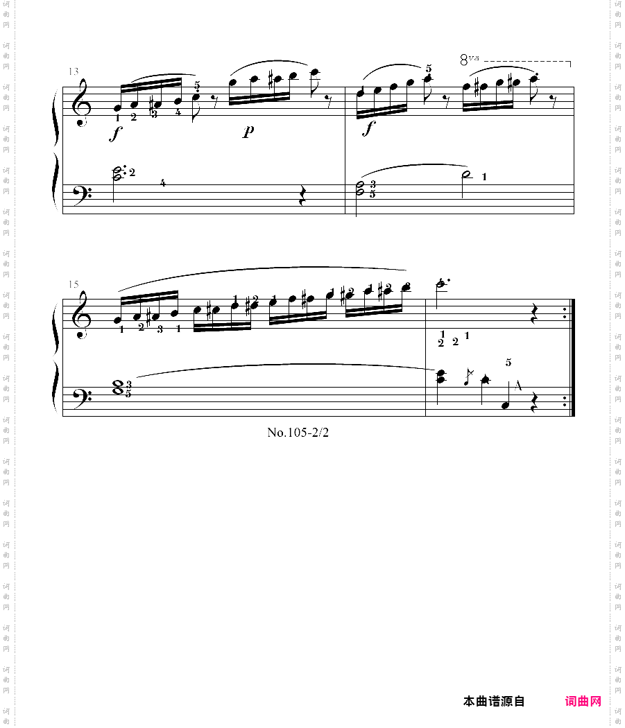 拜厄钢琴基本教程 no·105拜厄练习曲，第105条