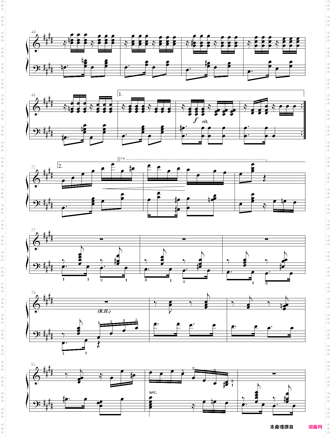 4·【规定曲目a组】3、空中楼阁巴西探戈- 中国音乐学院钢琴考级第十级2019版