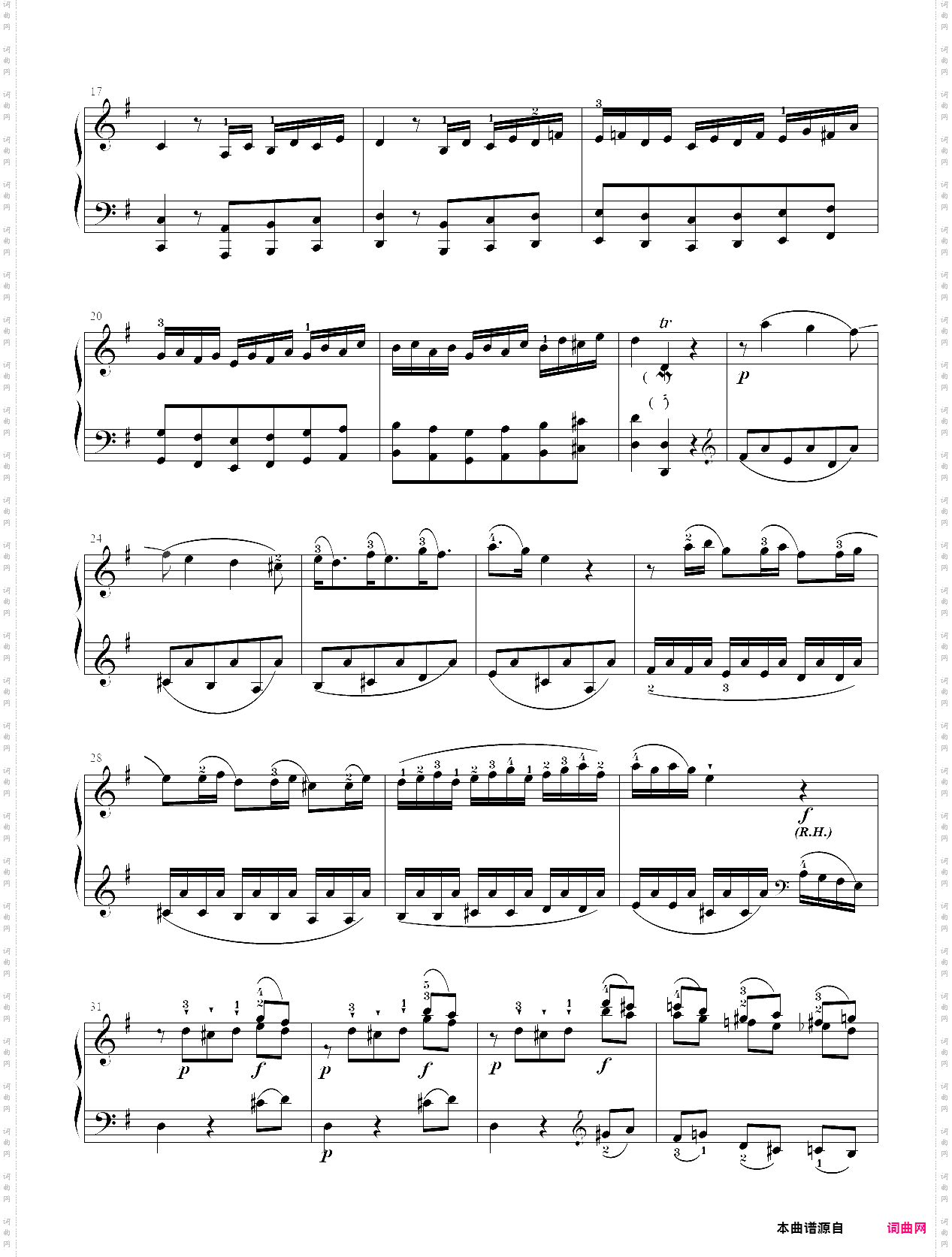 4·【规定曲目a组】3、g大调奏鸣曲 - 中国音乐学院钢琴考级第七级2019版