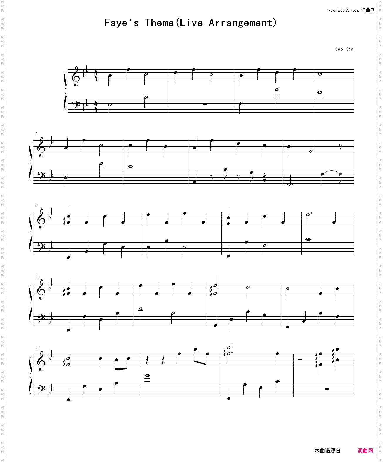 faye s theme live arrangement 寻找天堂