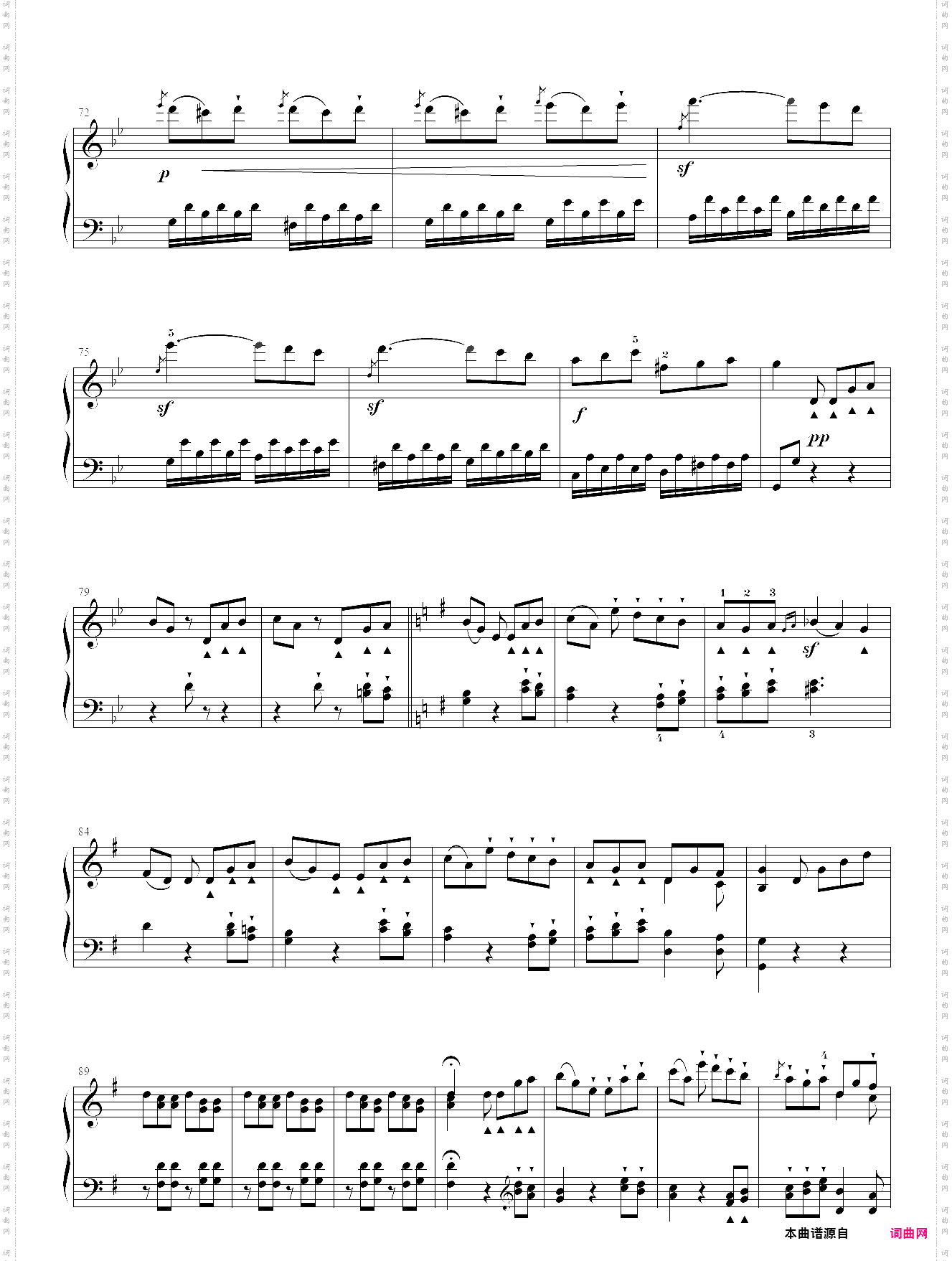 贝多芬-g小调奏鸣曲op·49 no·1，简易奏鸣曲 第二乐章