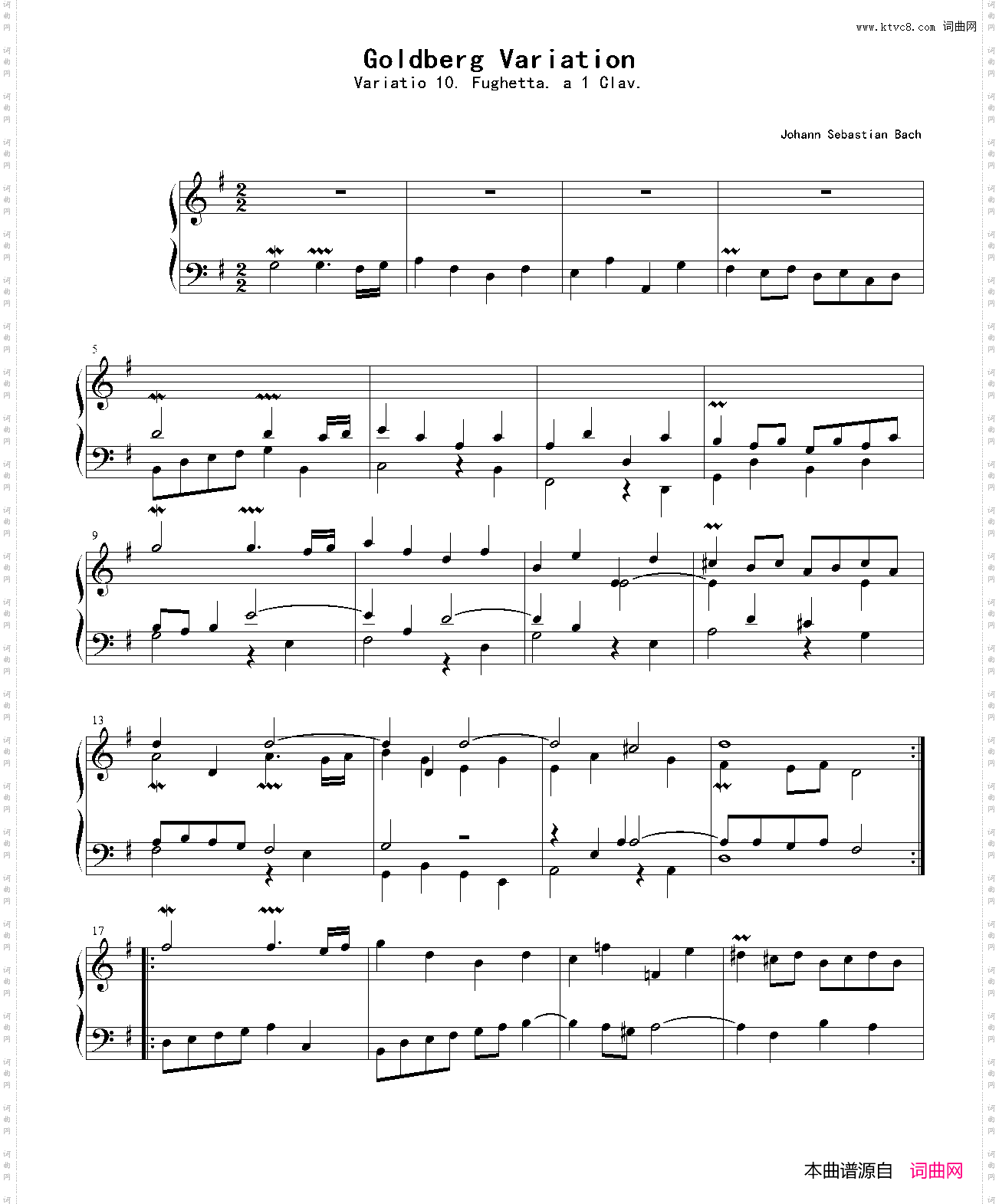 巴赫《哥德堡变奏曲》BMV988Var·10