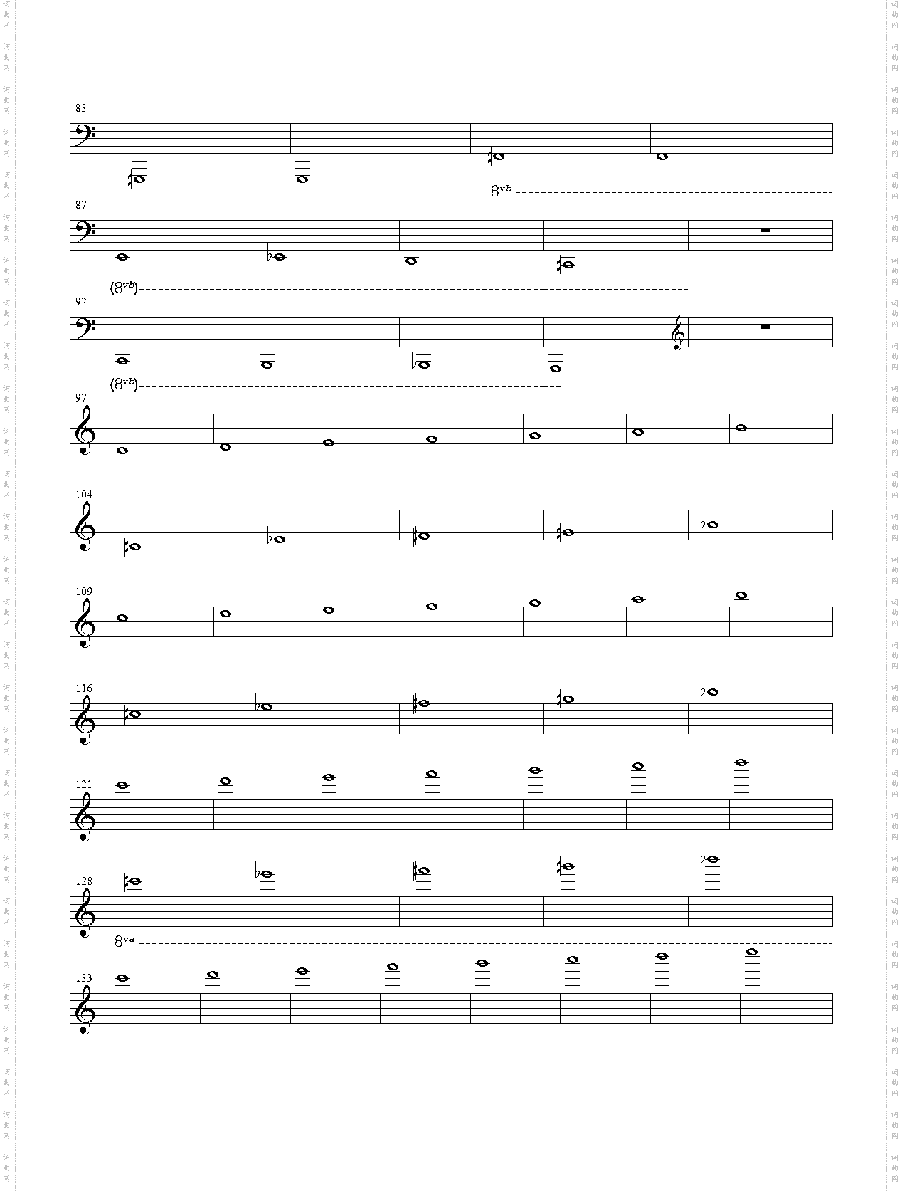 钢琴音高对照谱