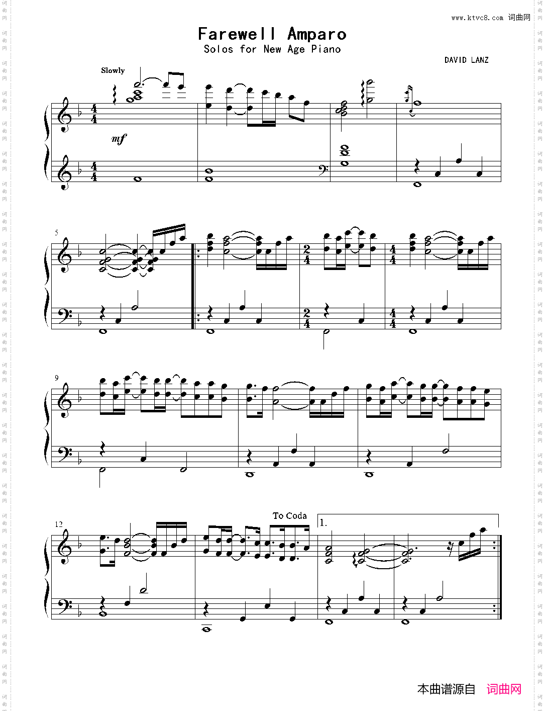 Farewell Amparo_5· 新世纪钢琴独奏曲 大卫·蓝兹 David Lanz【Solos For New Age Piano】